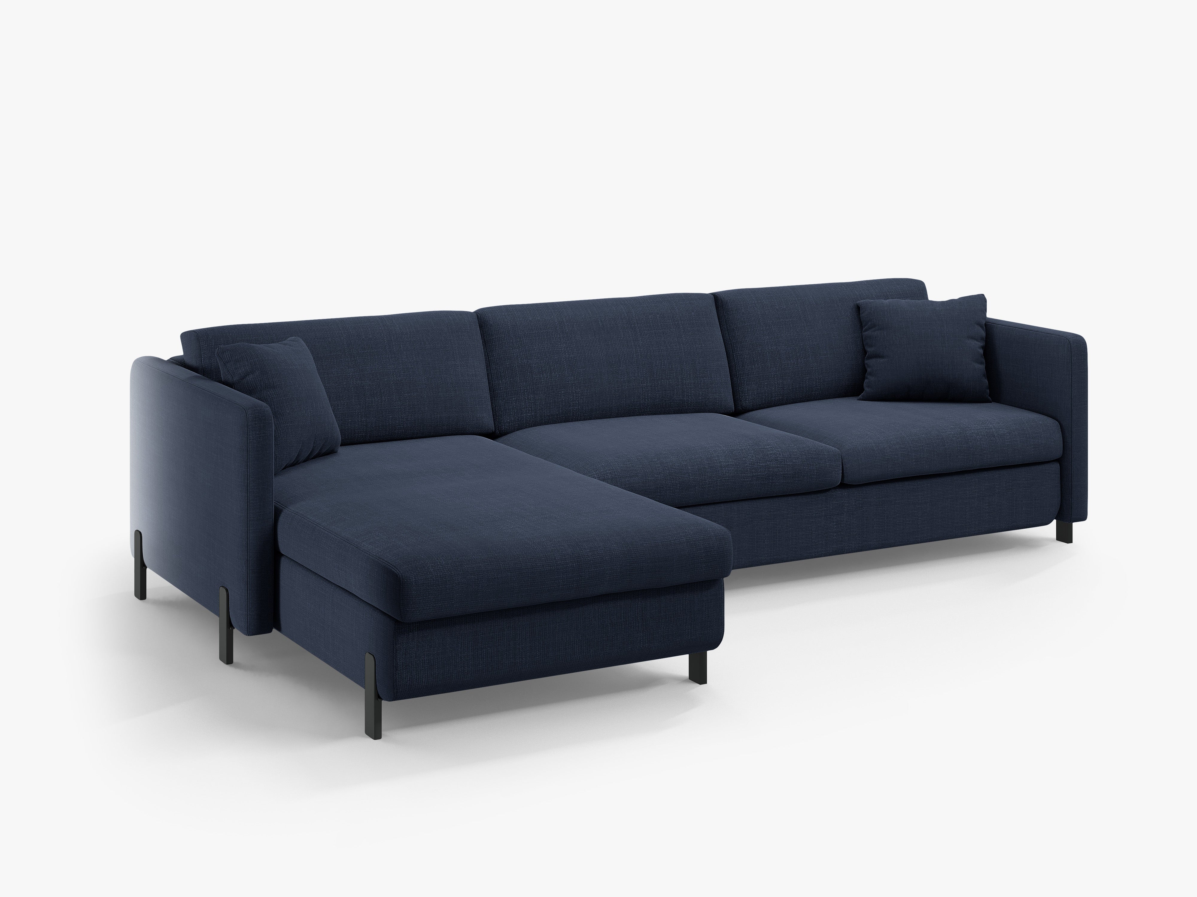 Left Corner Sofa with Bed Function and Box, "Gloria", 4 Seats, Blue, 260x170x80
Made in Europe