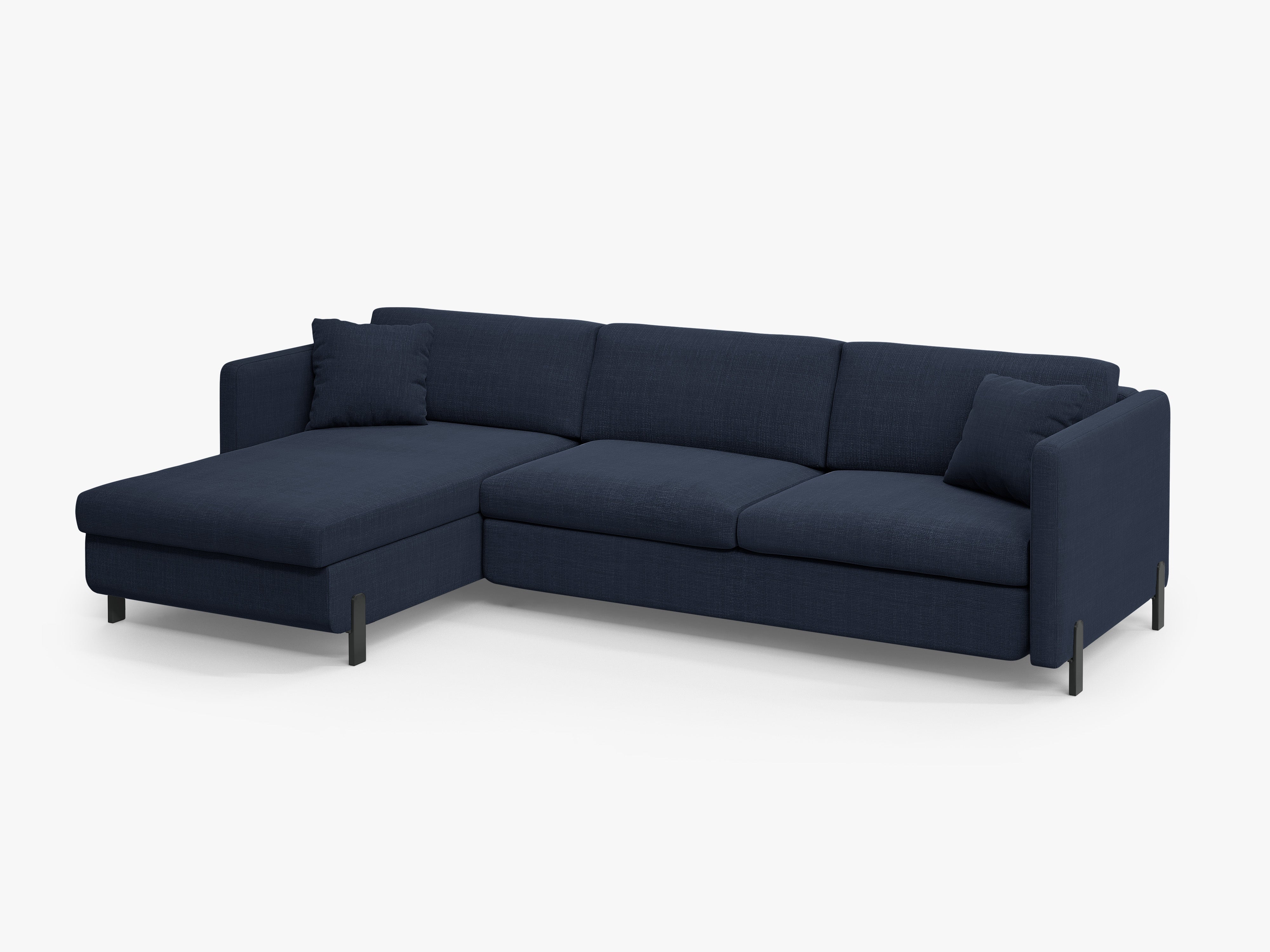 Left Corner Sofa with Bed Function and Box, "Gloria", 4 Seats, Blue, 260x170x80
Made in Europe