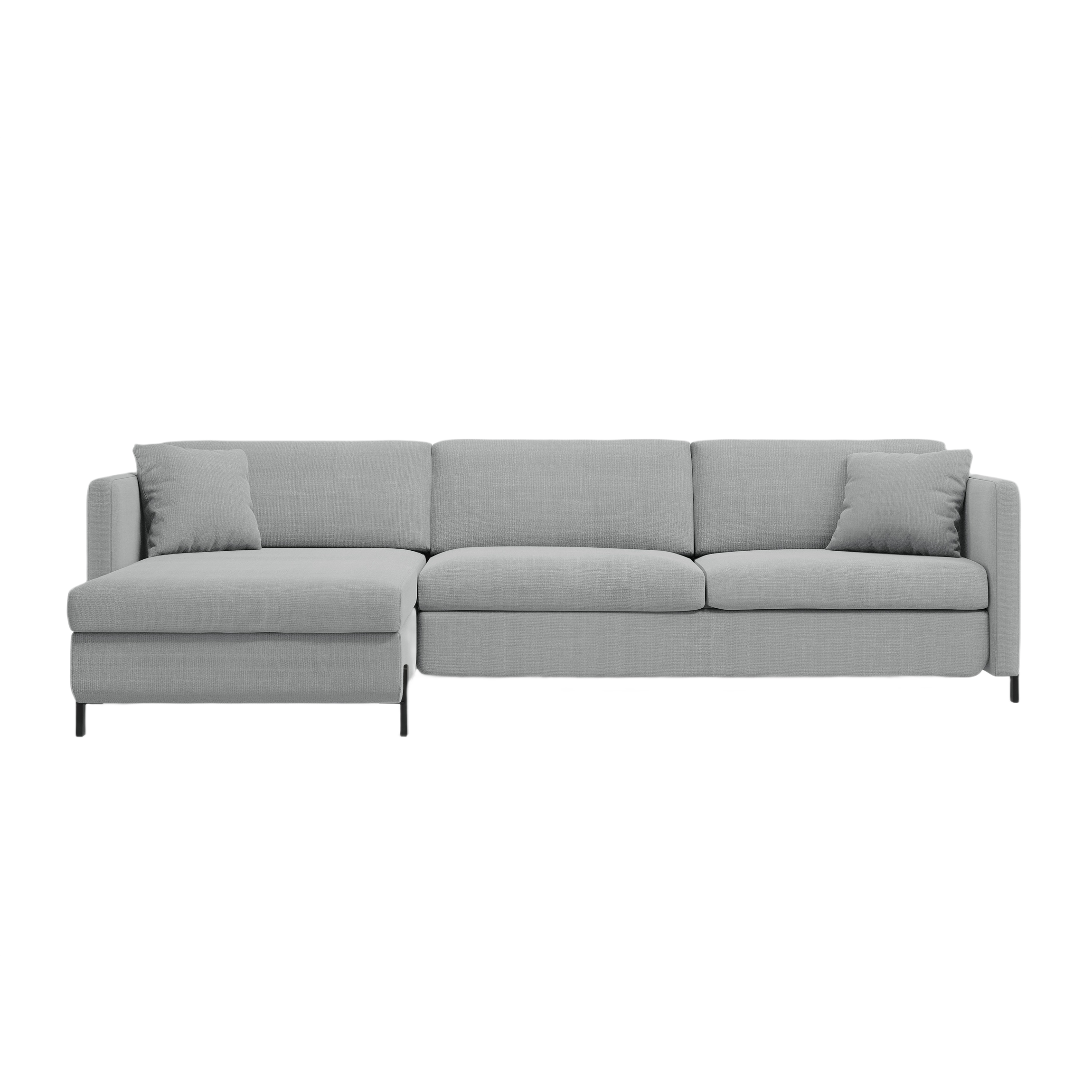 Left Corner Sofa with Bed Function and Box, "Gloria", 4 Seats, Light Gray, 260x170x80
Made in Europe
