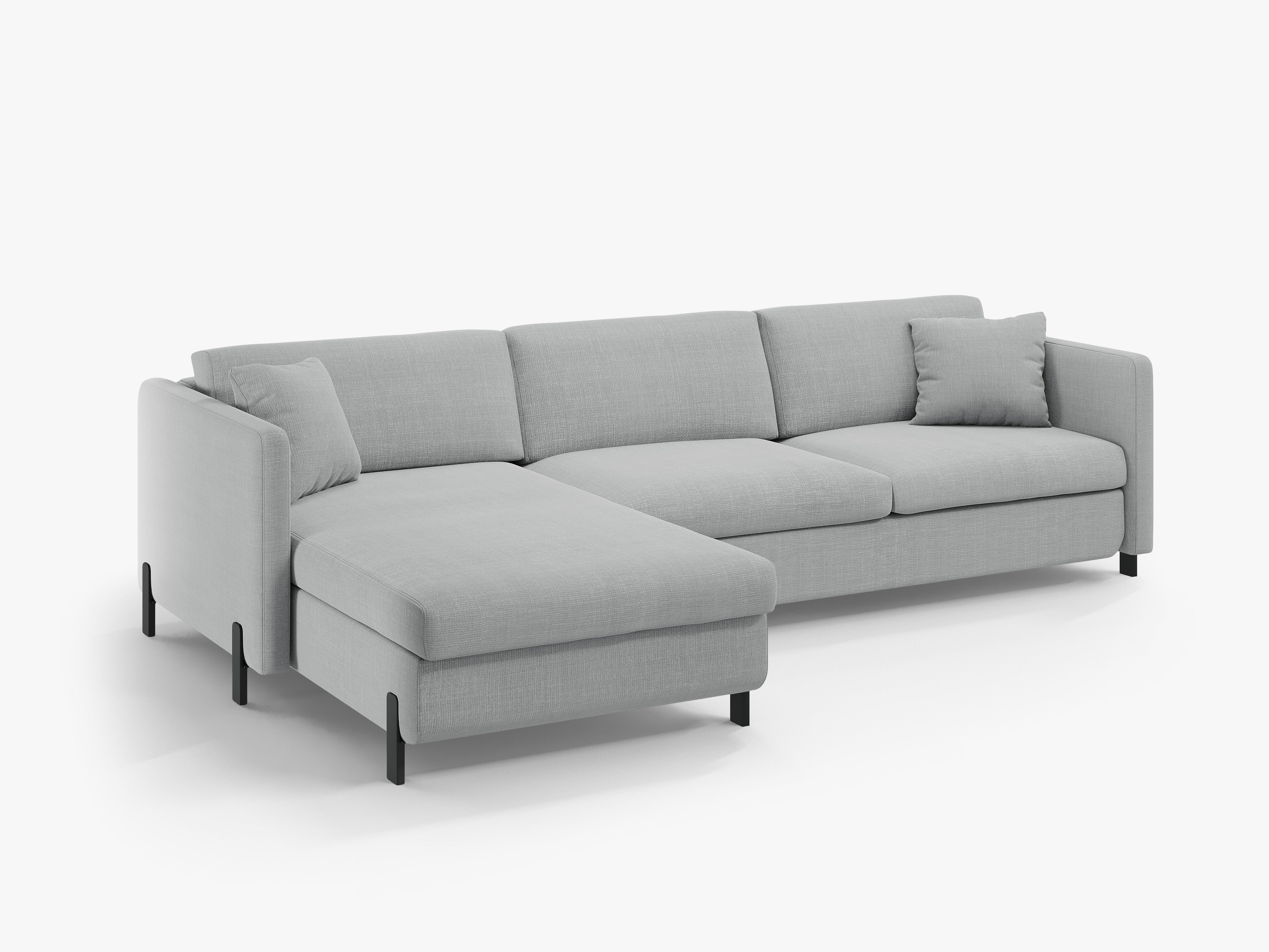 Left Corner Sofa with Bed Function and Box, "Gloria", 4 Seats, Light Gray, 260x170x80
Made in Europe