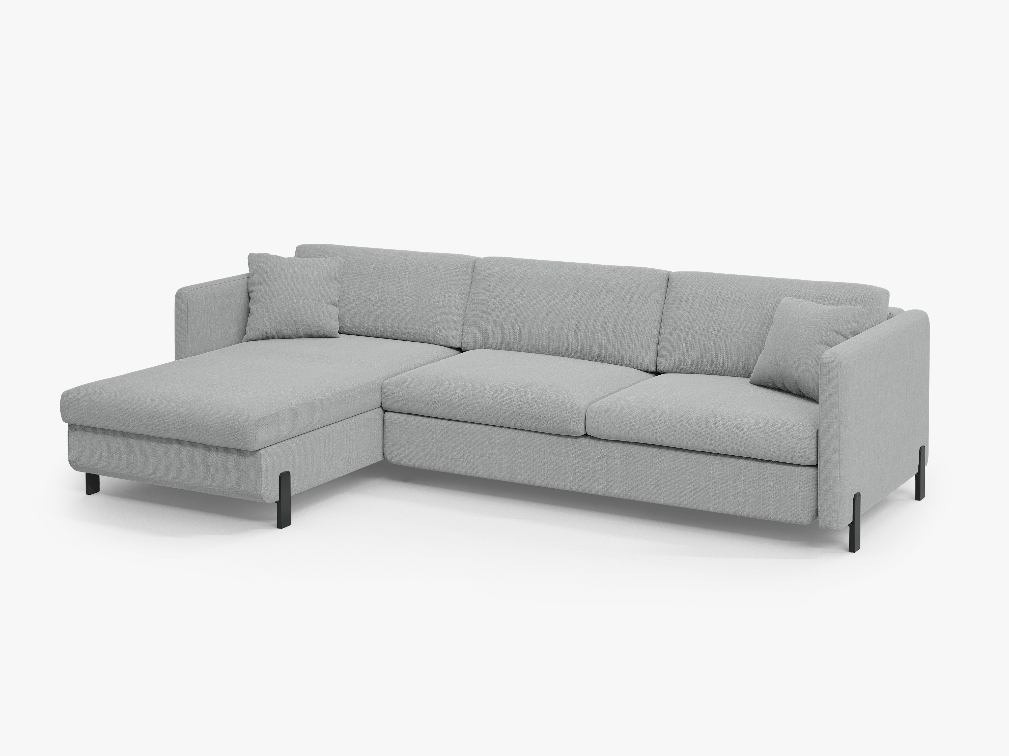 Left Corner Sofa with Bed Function and Box, "Gloria", 4 Seats, Light Gray, 260x170x80
Made in Europe