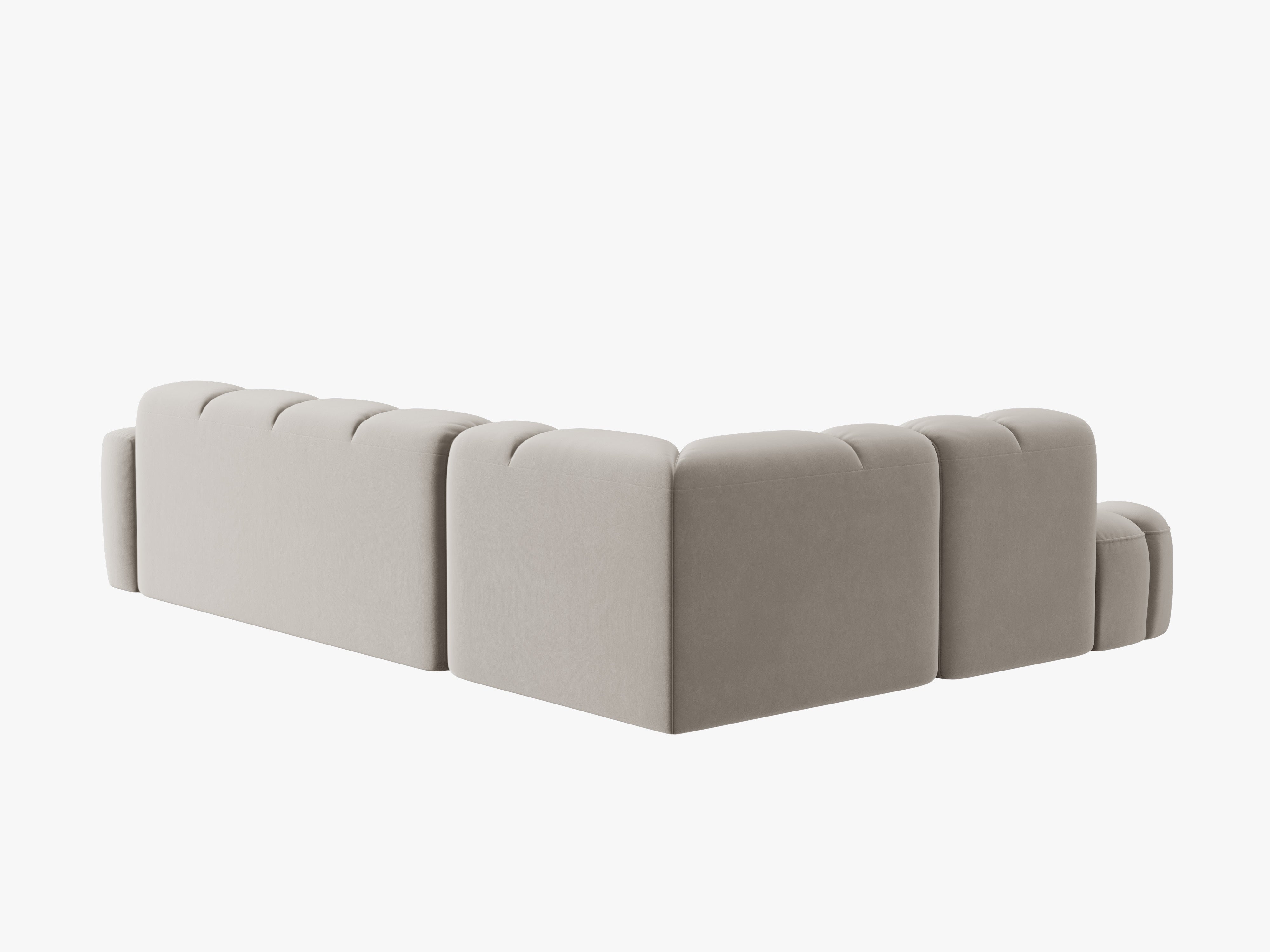 Samt-Ecksofa links LISA hellbeige