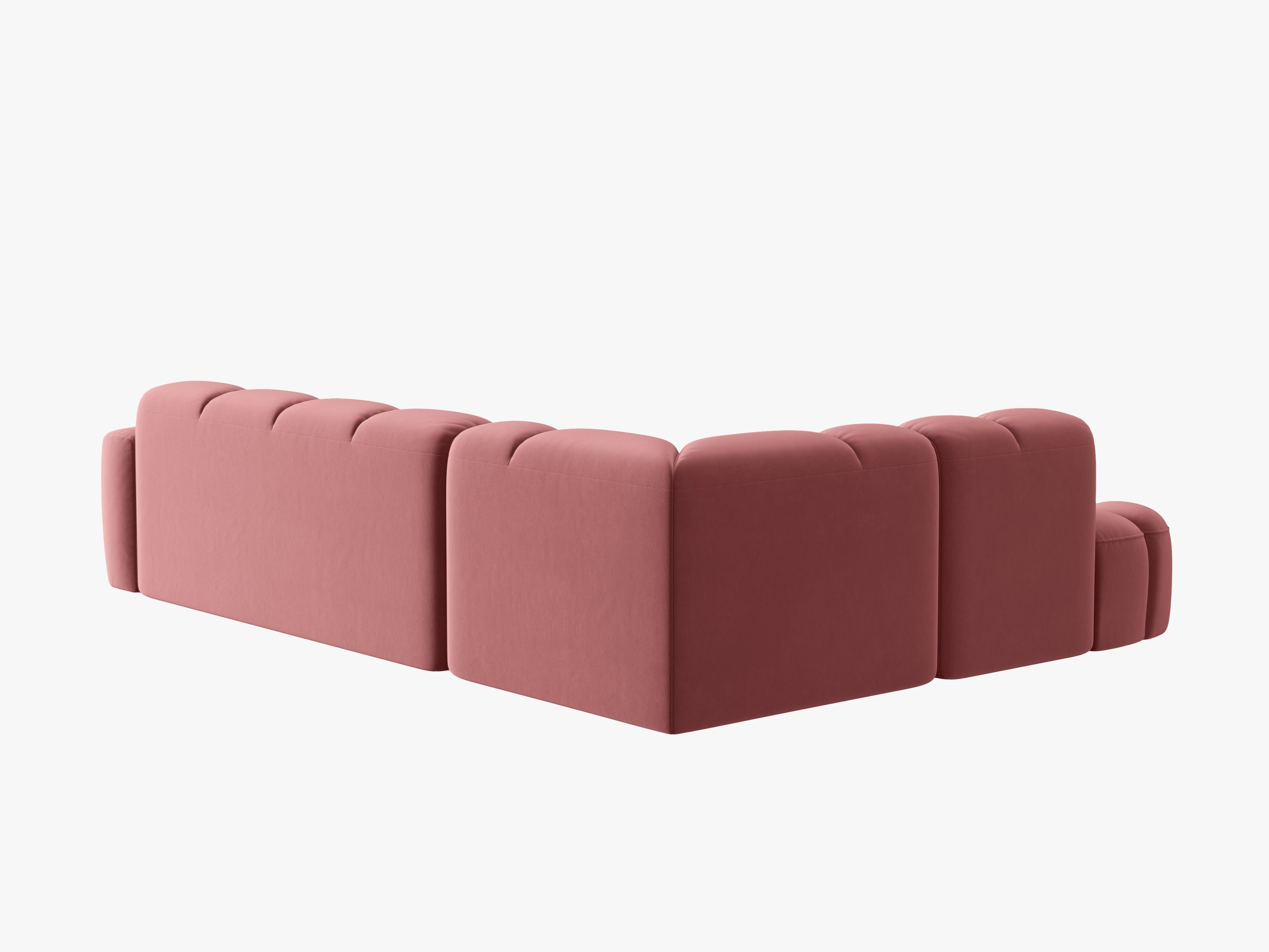 Samt-Ecksofa links LISA rosa