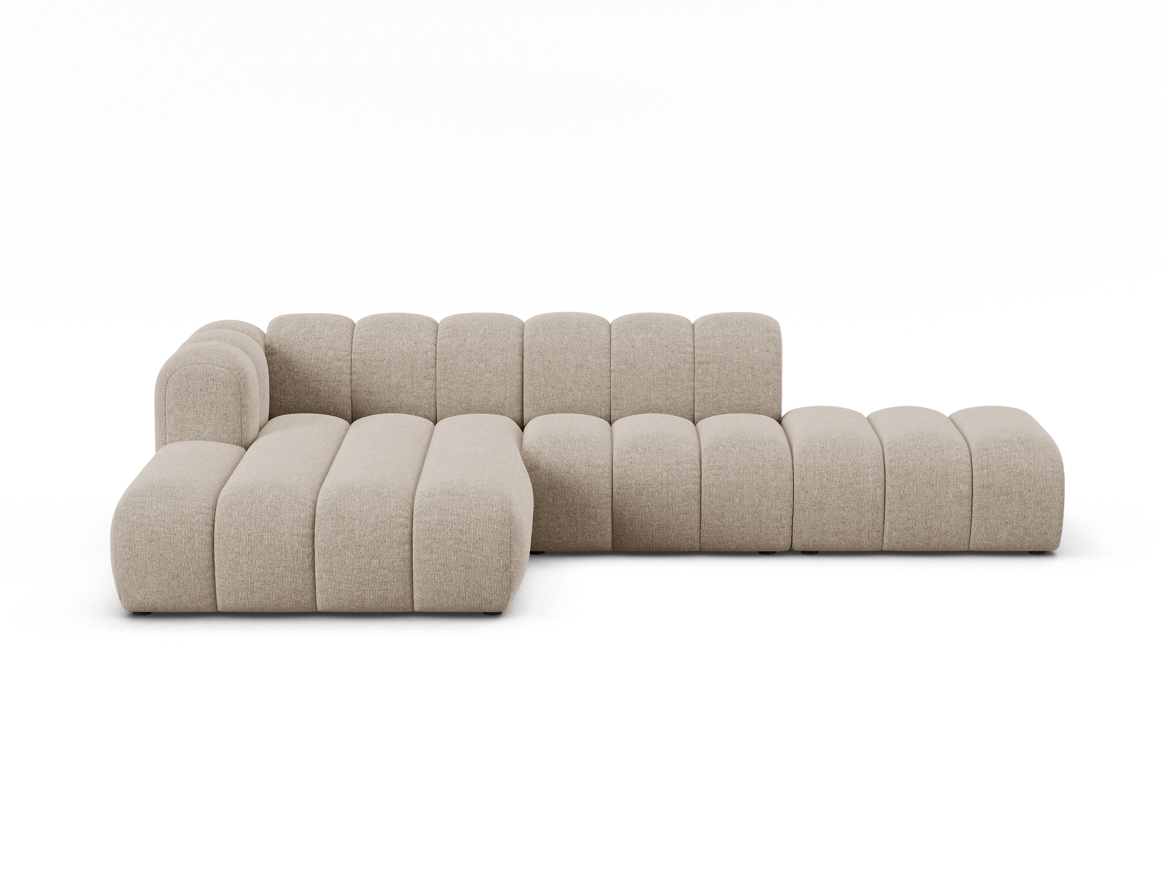 5-seater left-facing corner sofa LUPINE beige chenille