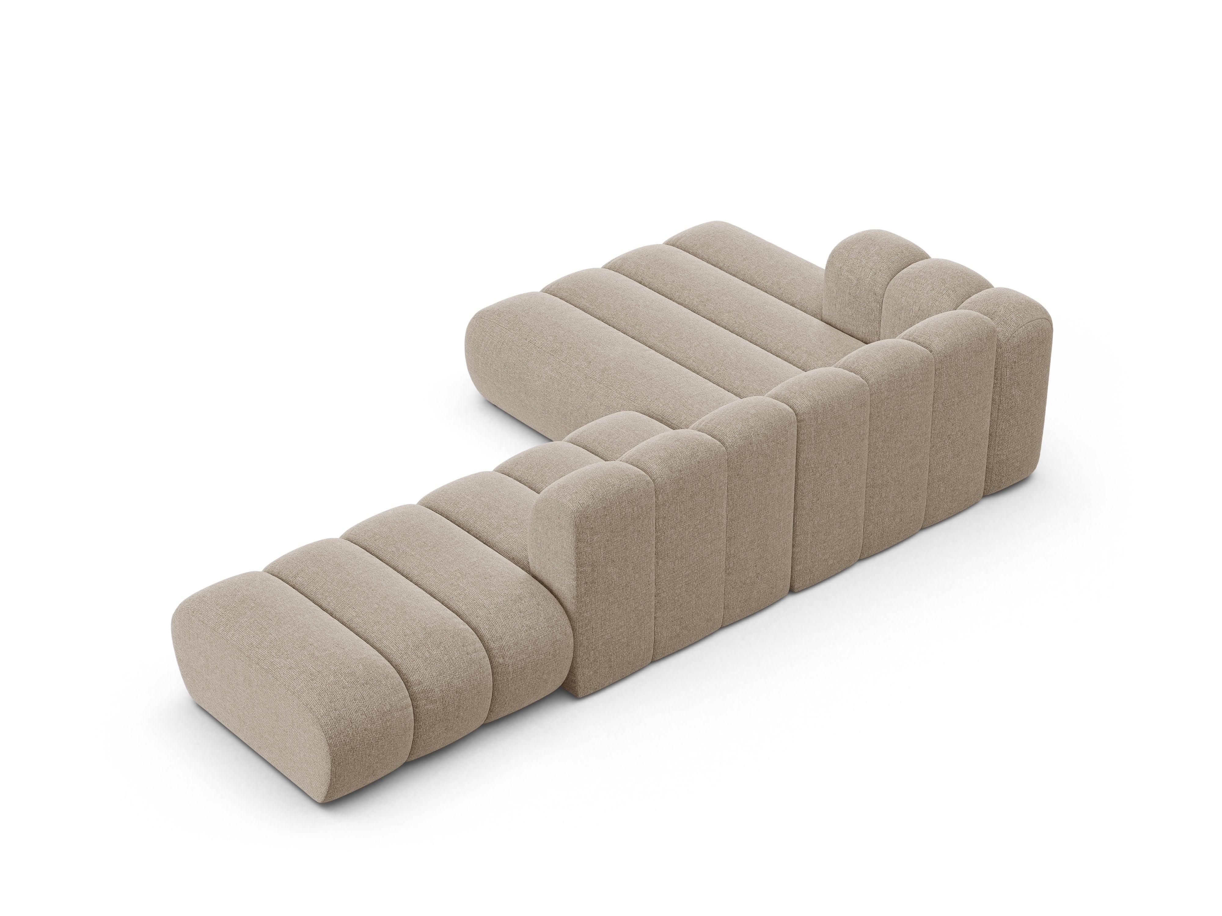 5-seater left-facing corner sofa LUPINE beige chenille
