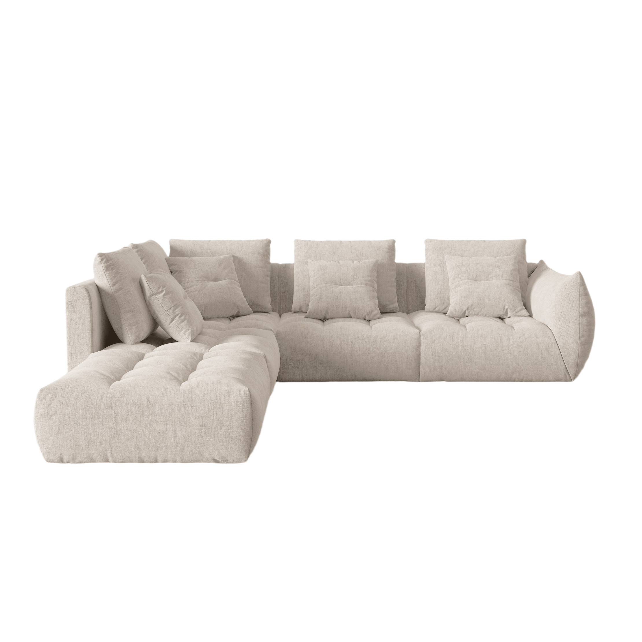 Modulares linke Ecksofa, "Bloom", 4 Sitze, dunkler Beige, 316x310x95
In Europa gemacht