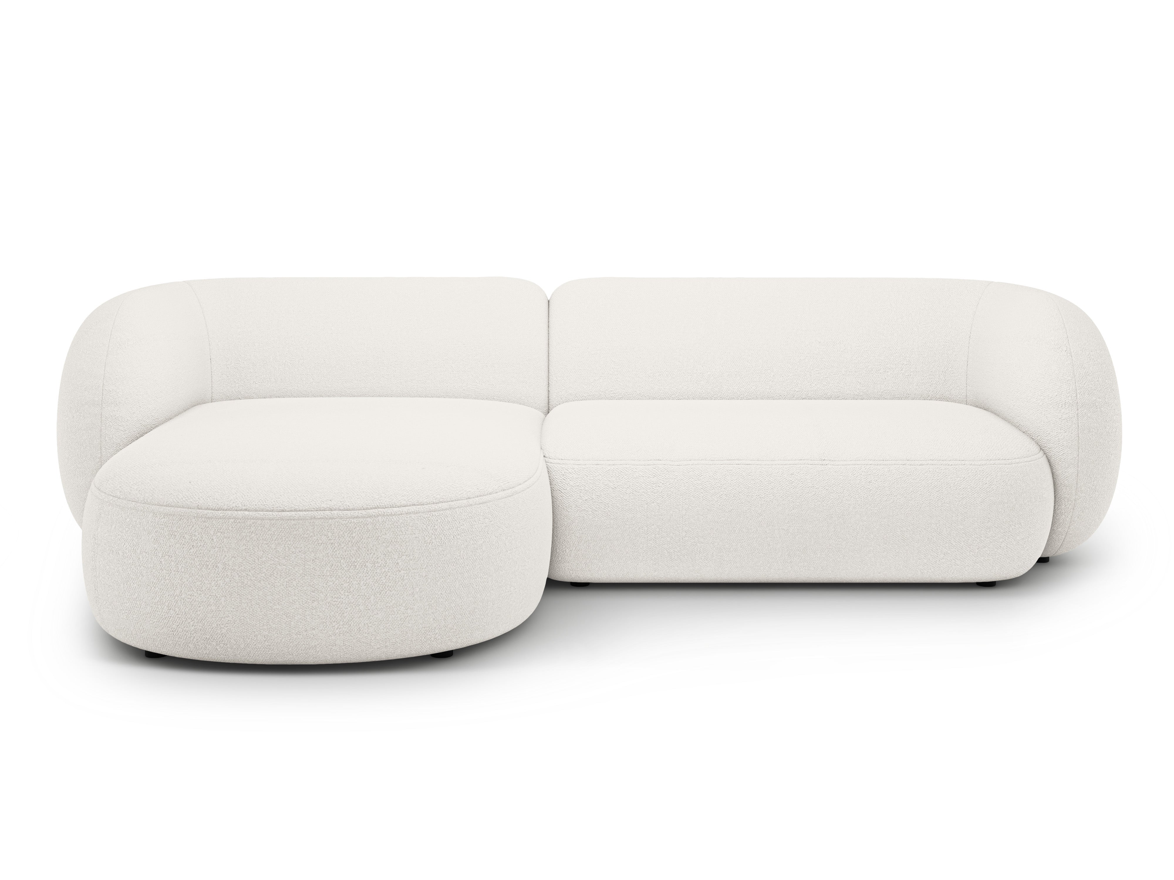 Linksseitiges 3-Sitzer-Sofa KATE in weißem Boucle