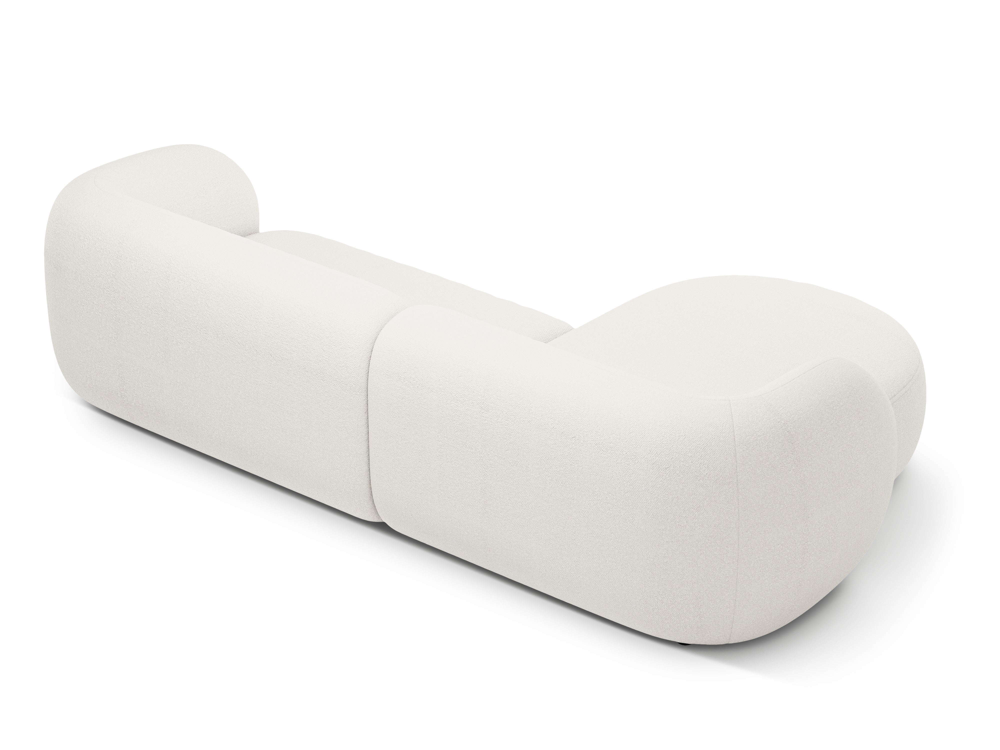 Linksseitiges 3-Sitzer-Sofa KATE in weißem Boucle