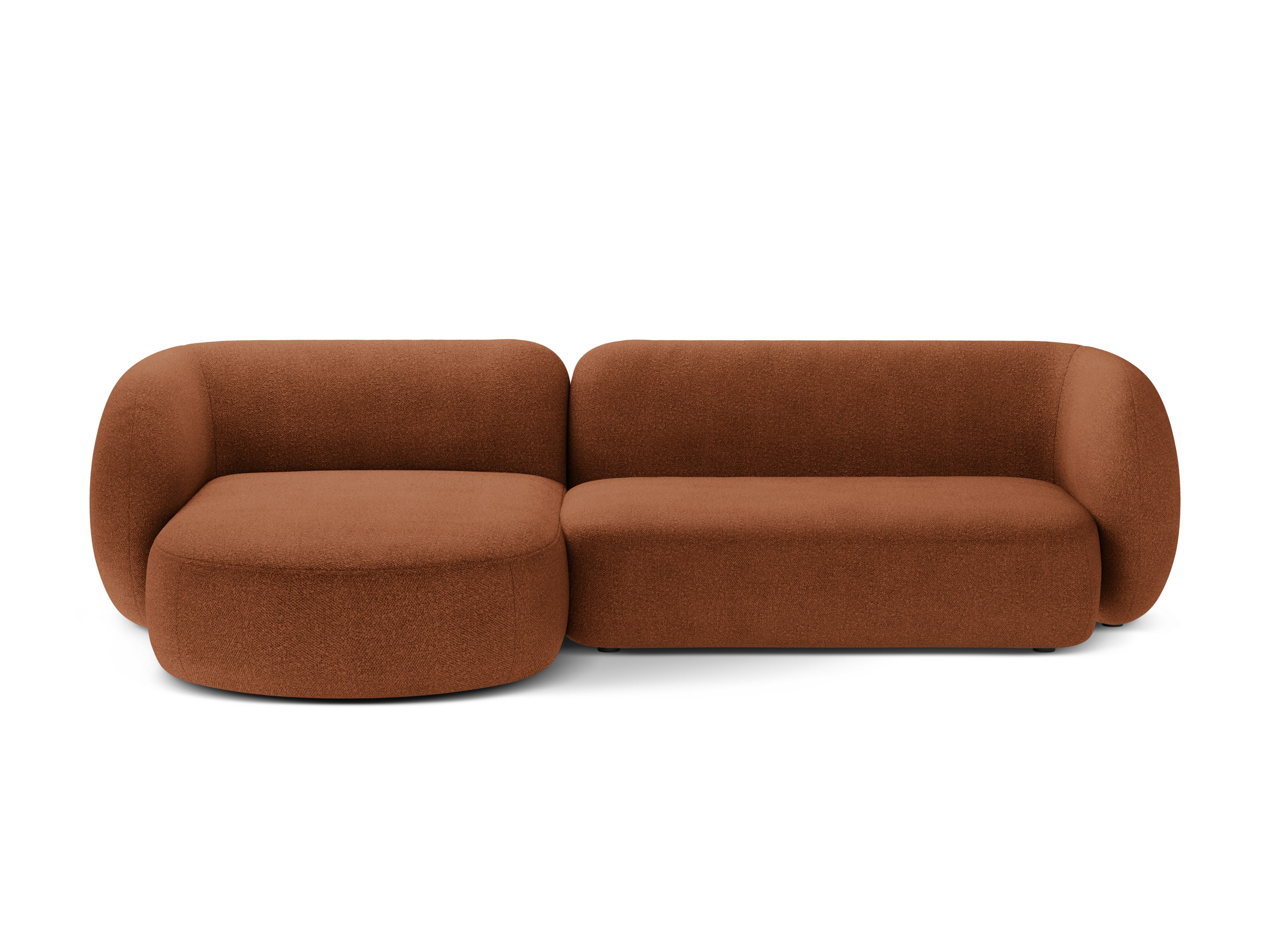Left-facing 3-seater Corner Sofa KATE terracotta boucle