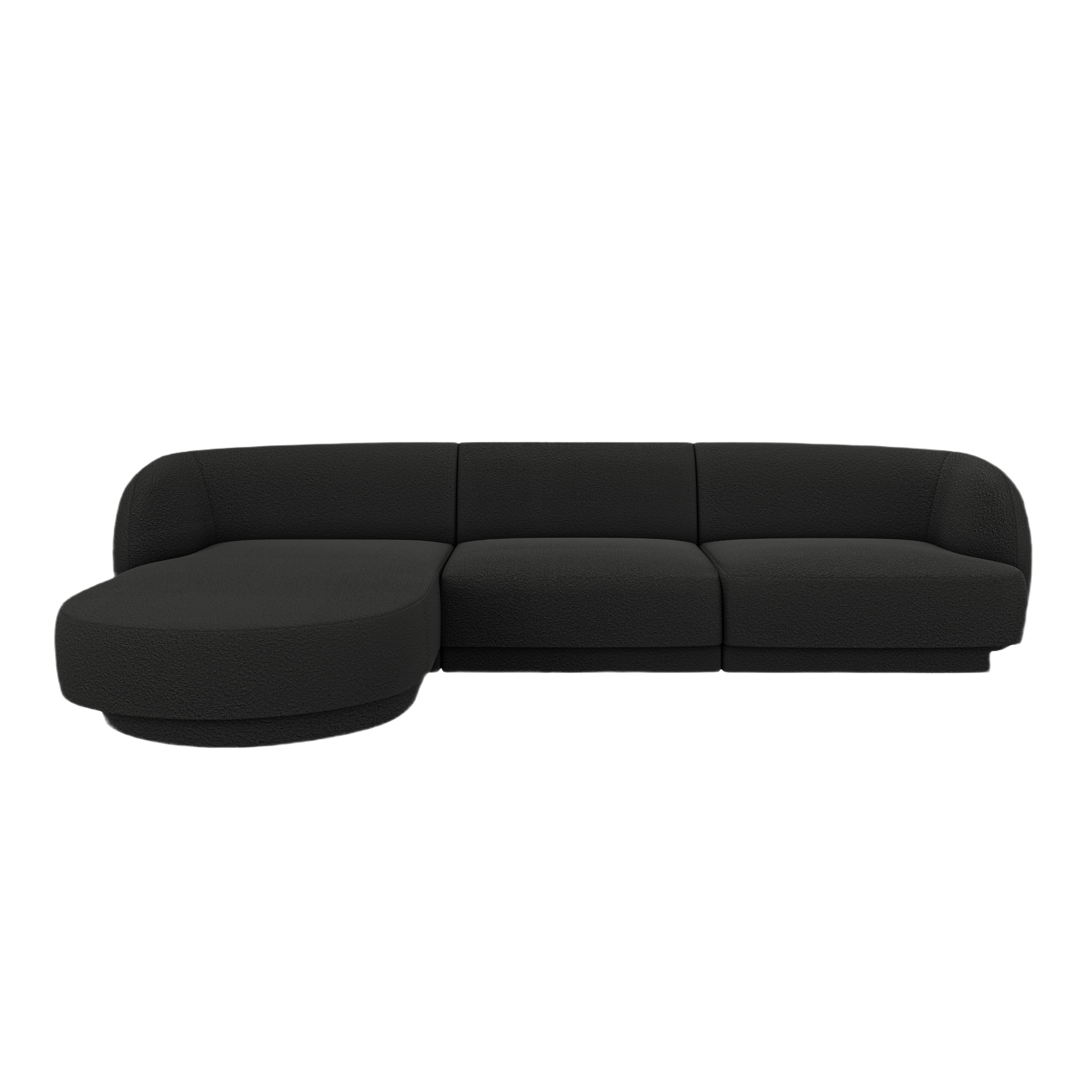 4-sitzige linke Eckcouch MILEY schwarz Boucle