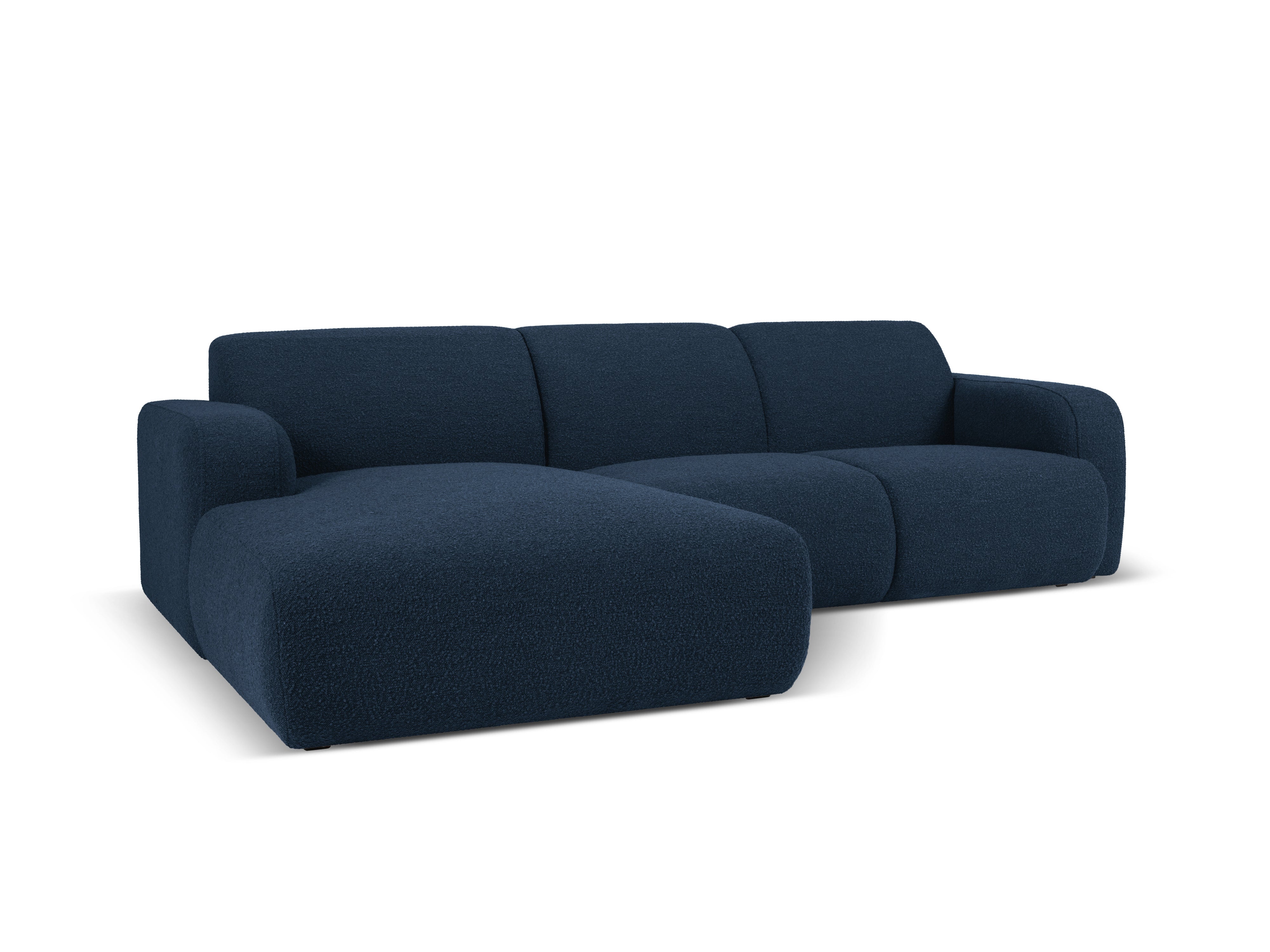 Narożnik w tkaninie boucle lewostronny MOLINO granatowy Micadoni Eye on Design
