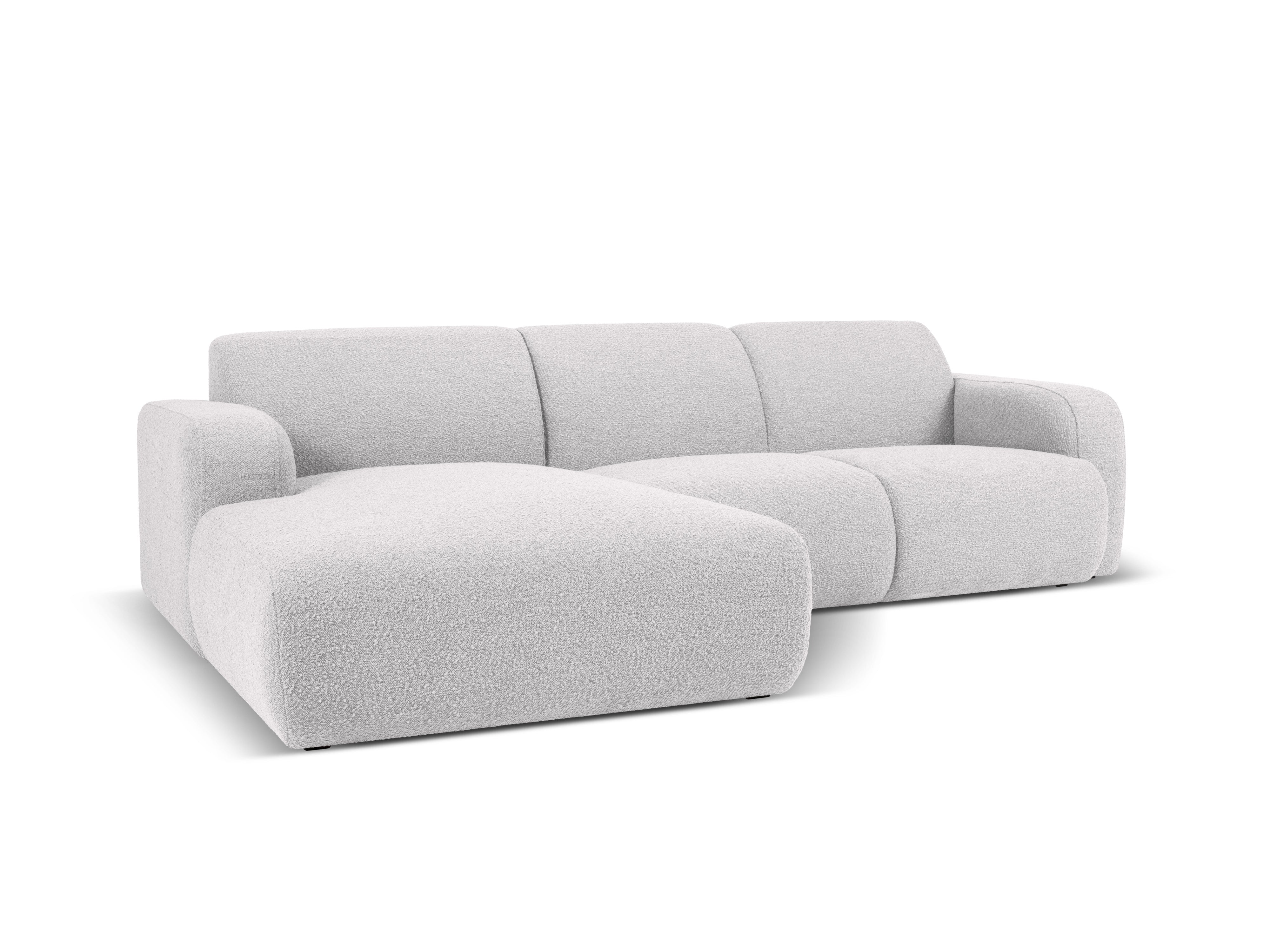 Narożnik w tkaninie boucle lewostronny MOLINO jasnoszary Micadoni Eye on Design