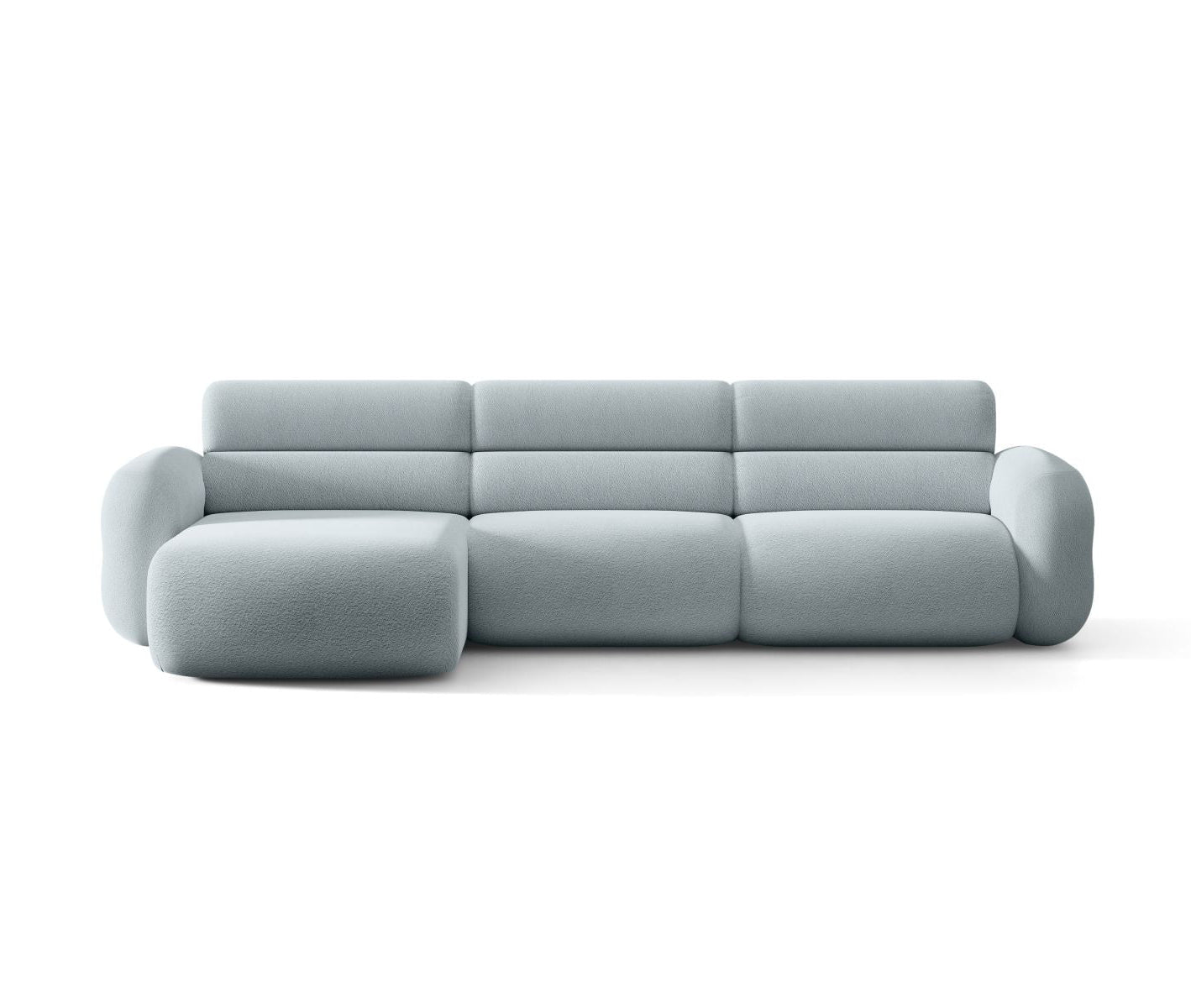 Left-facing NEO corner sofa in blue boucle