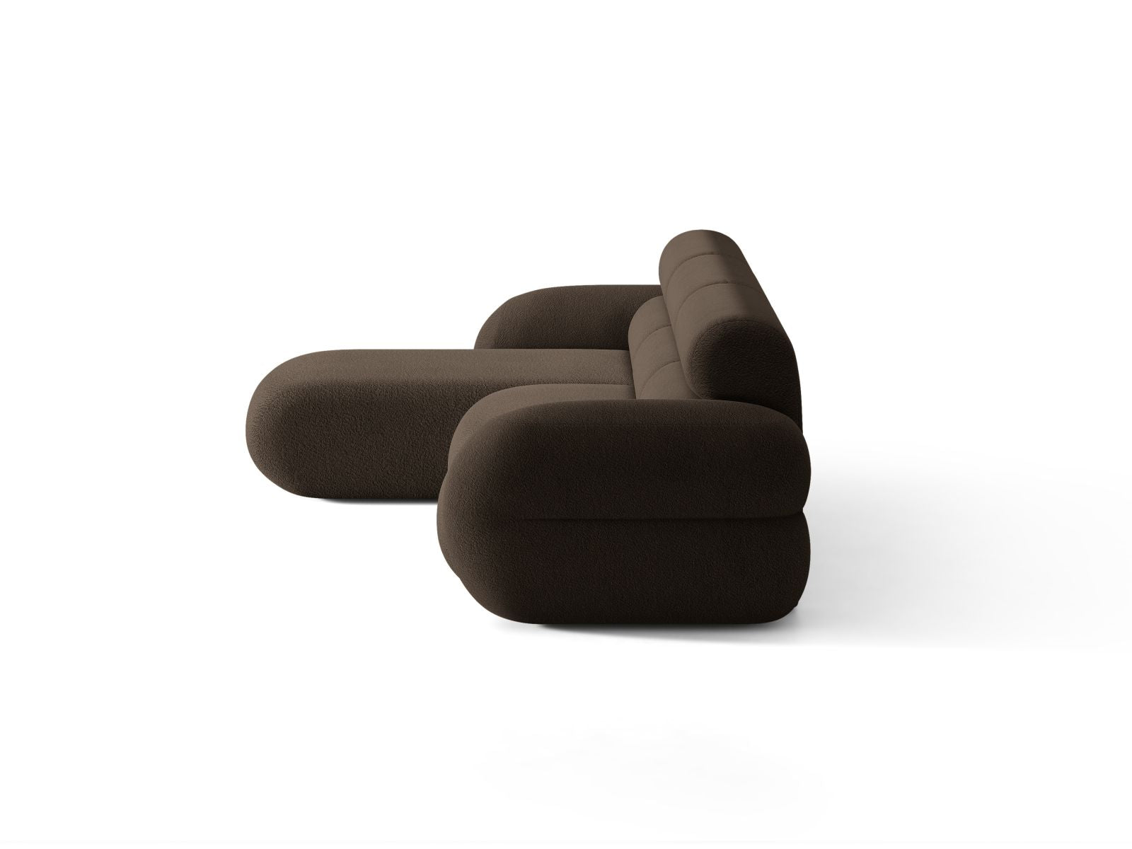Left-facing NEO corner sofa in brown boucle