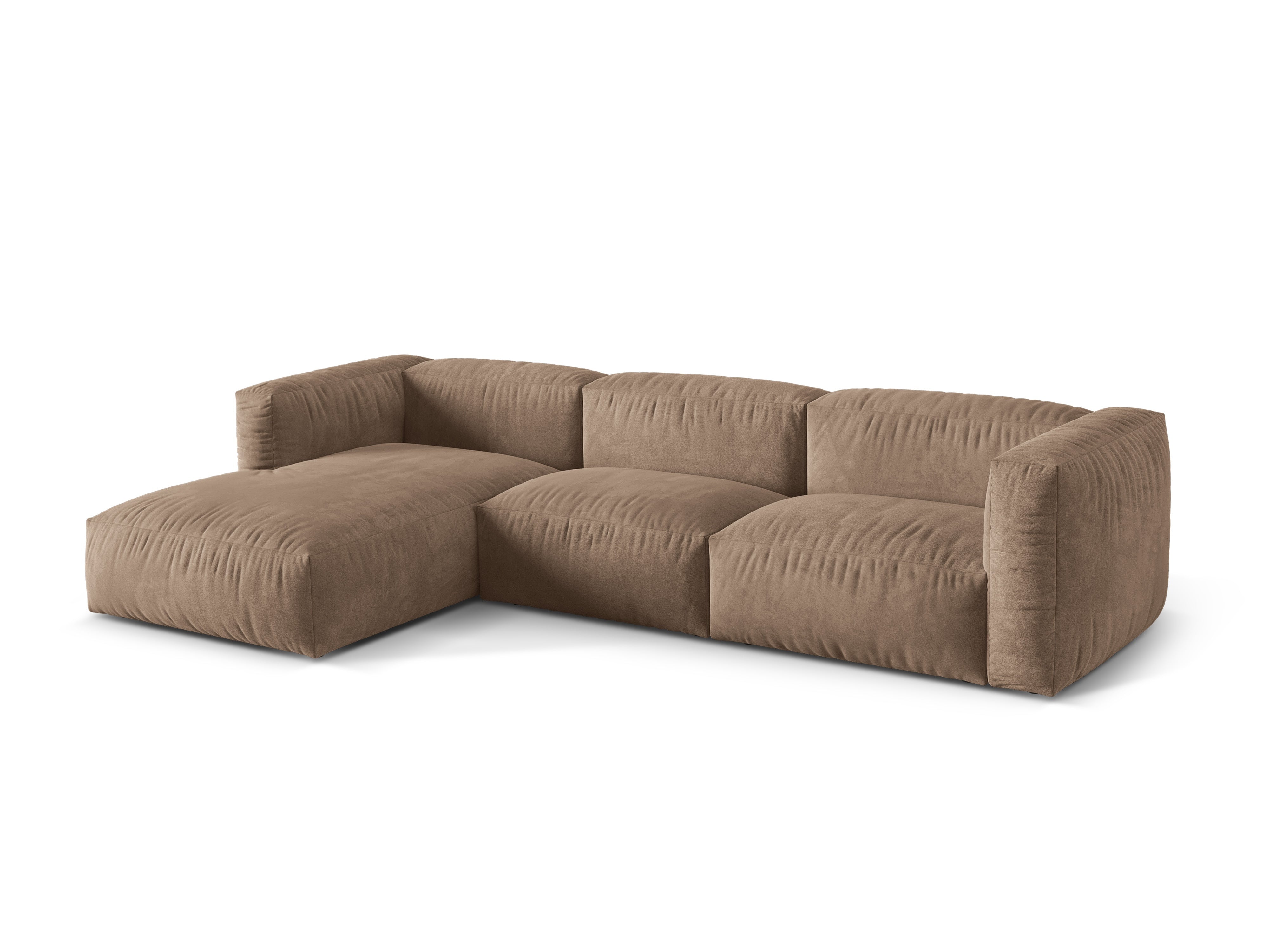 Leved linke Ecke 3-Sitzer Martina Dark-Tone