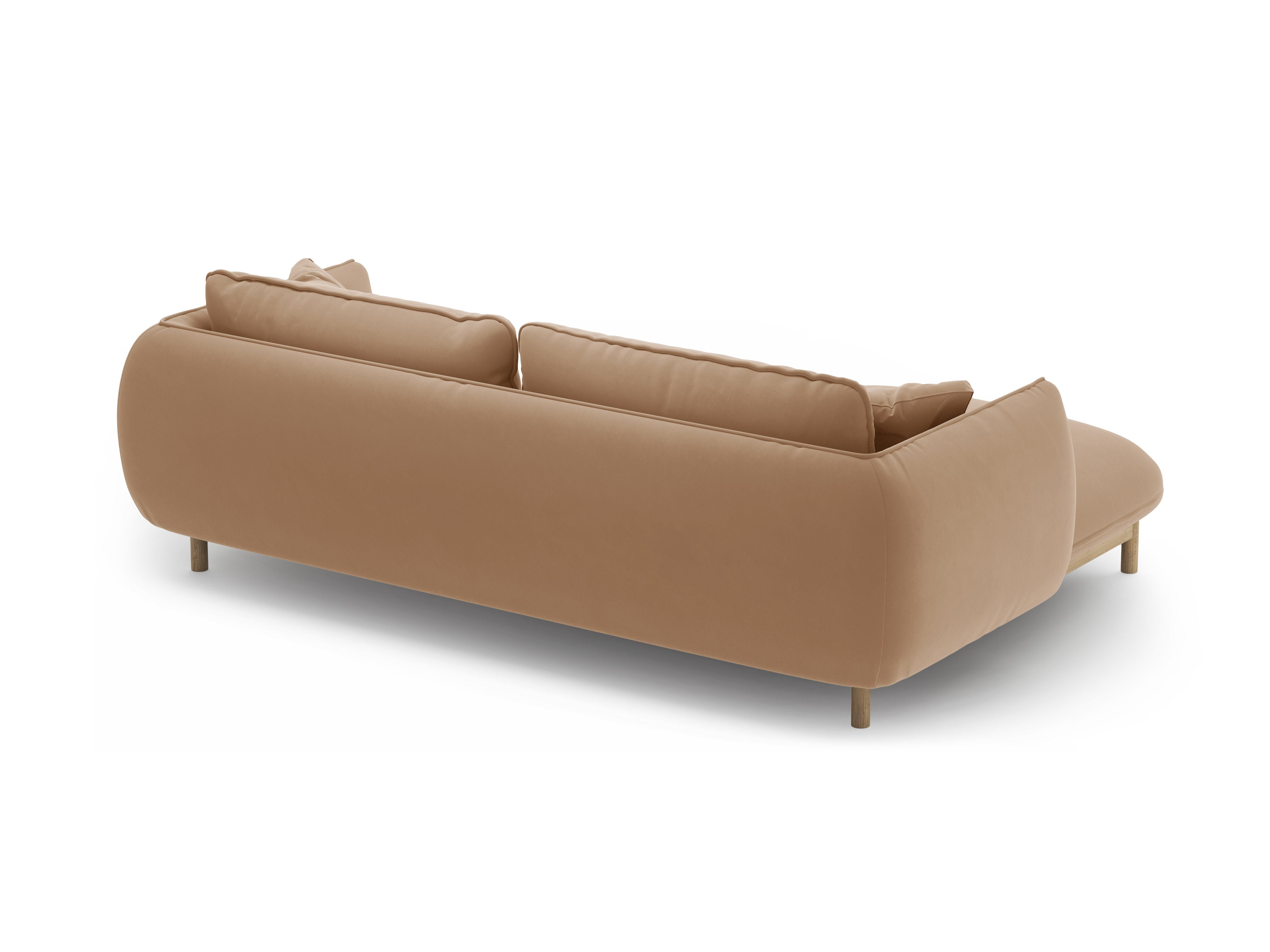 ADA Sand Left-Side Velvet Corner Sofa