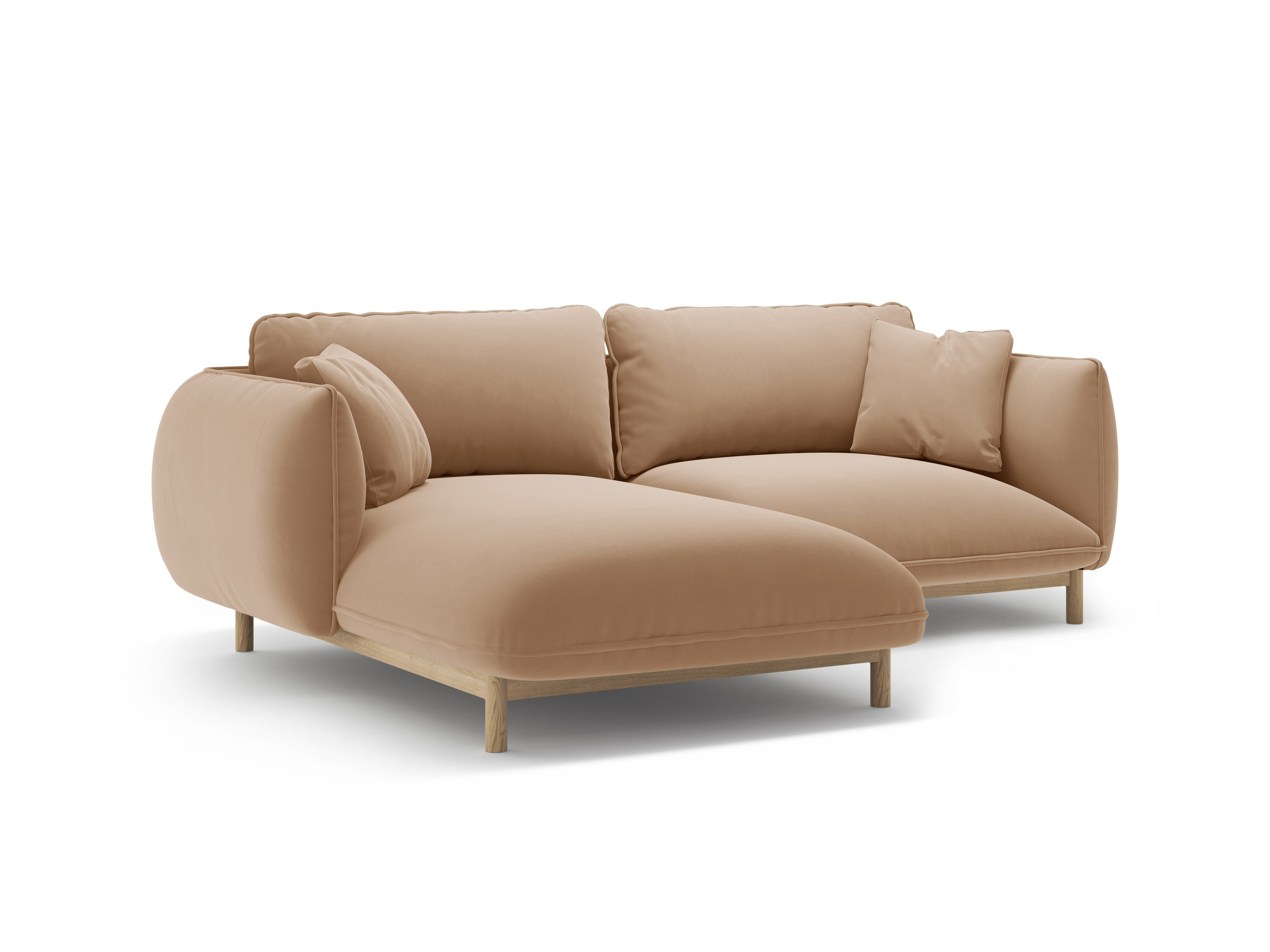 ADA Sand Left-Side Velvet Corner Sofa