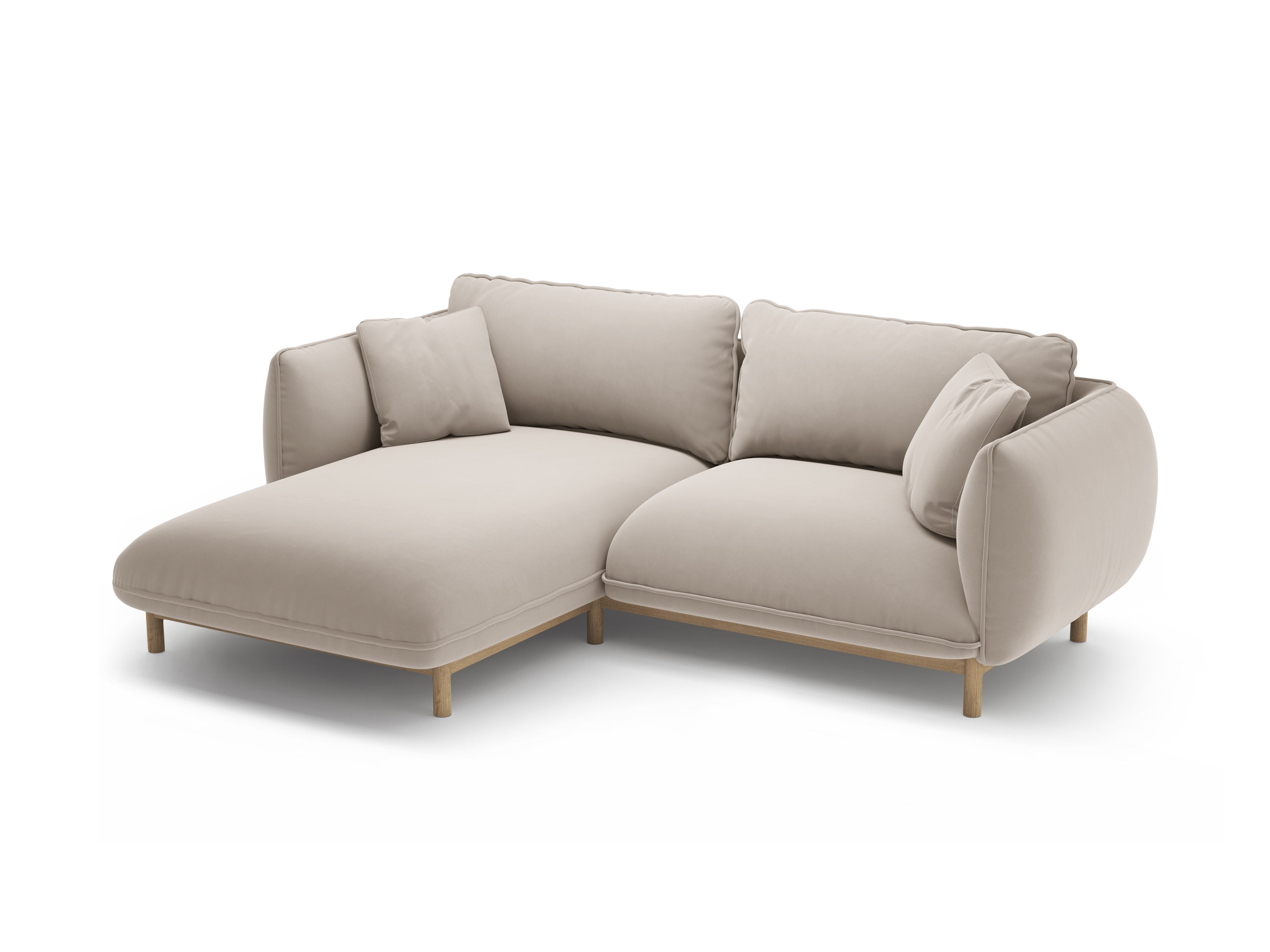 Samt-Ecksofa links ADA hellbeige