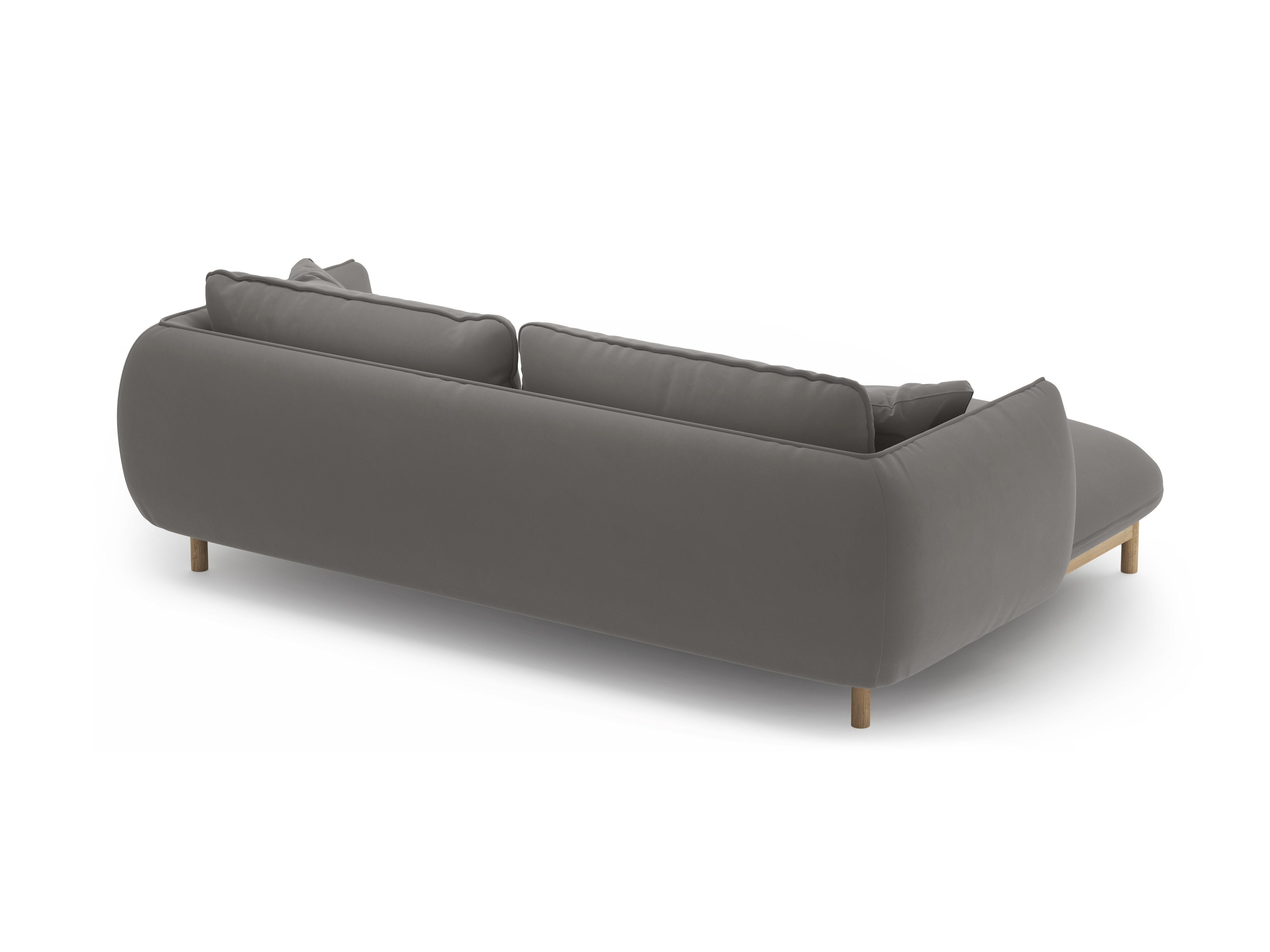 Gray left-sided velvet corner sofa ADA
