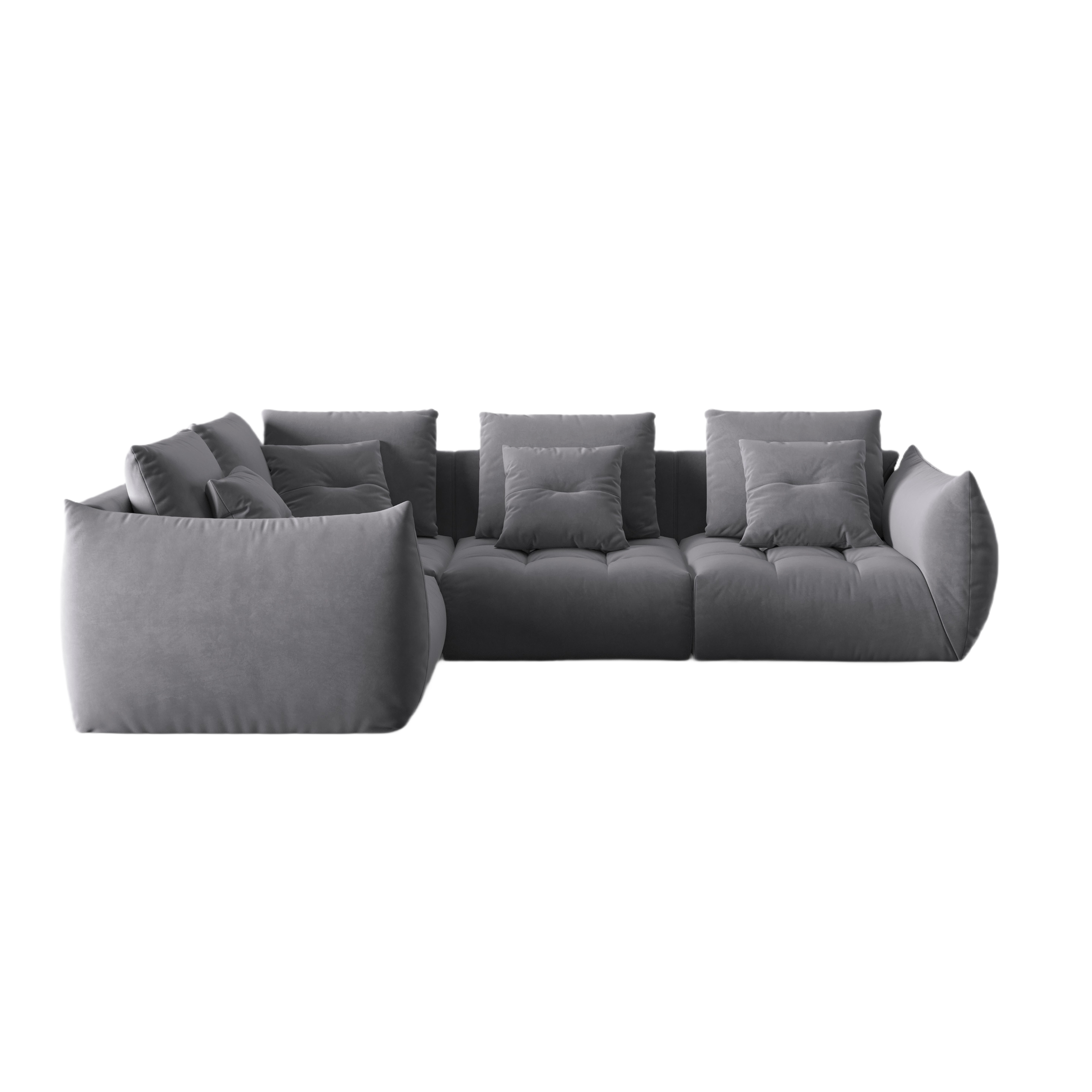 Samt modulares linke Ecksofa, "Bloom", 3 Sitze, Dunkelgrau, 316x216x95
In Europa gemacht
