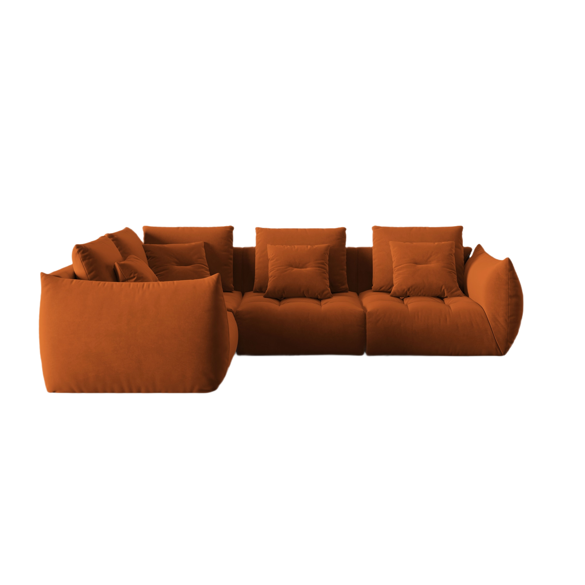Samt modulares linke Ecksofa, "Bloom", 3 Sitze, Terrakotta, 316x216x95
In Europa gemacht