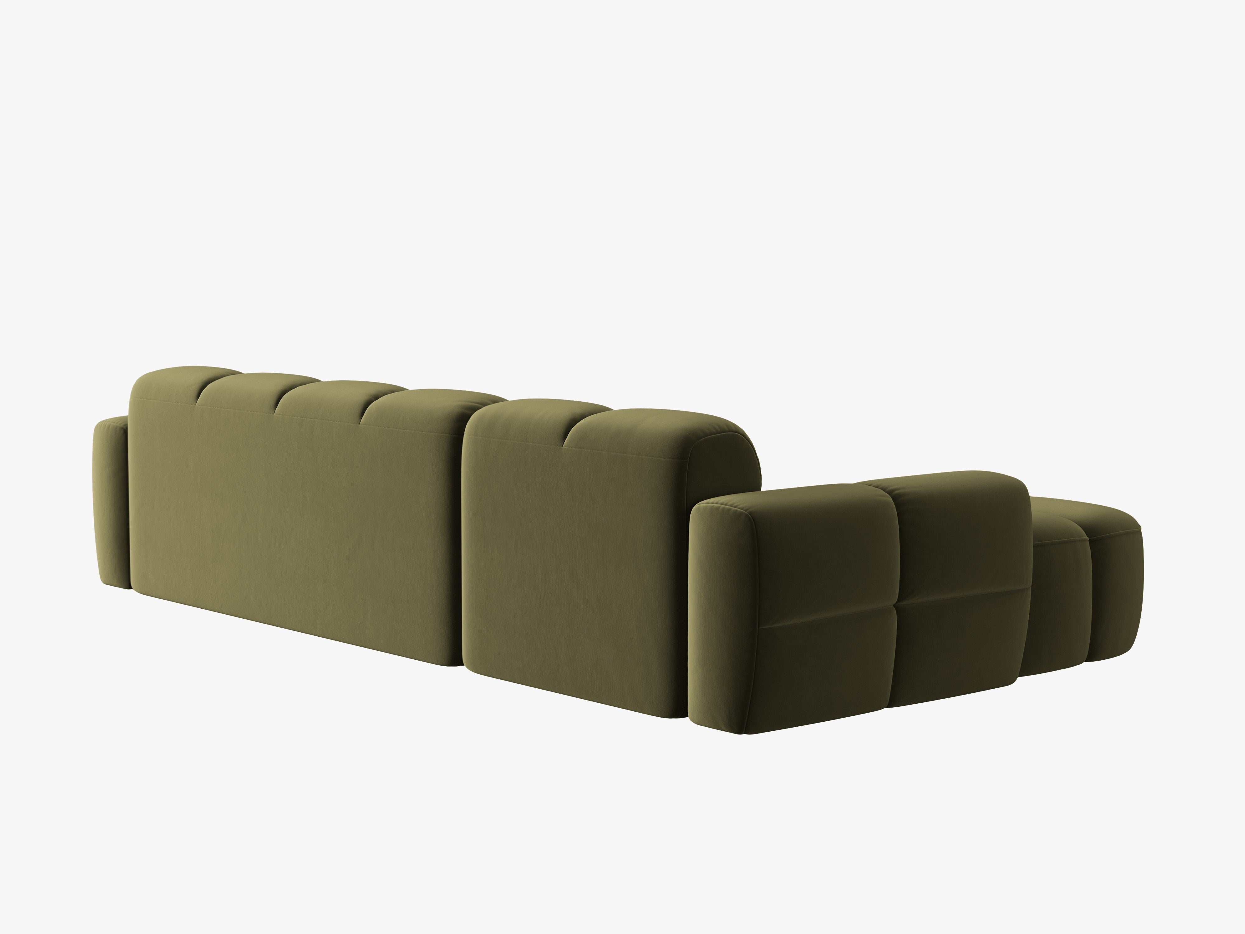Left-facing velvet corner sofa LISA light green