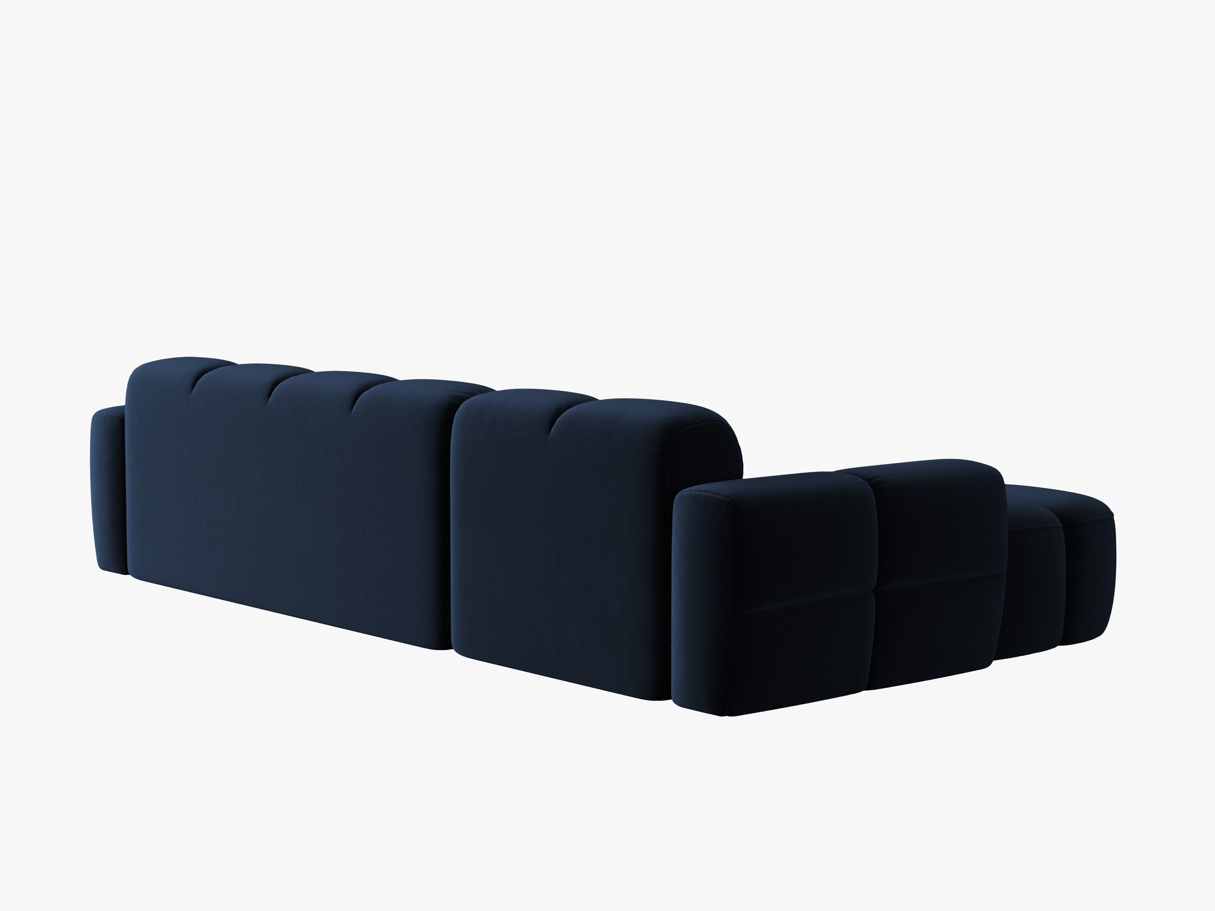 Left-facing velvet corner sofa LISA royal blue