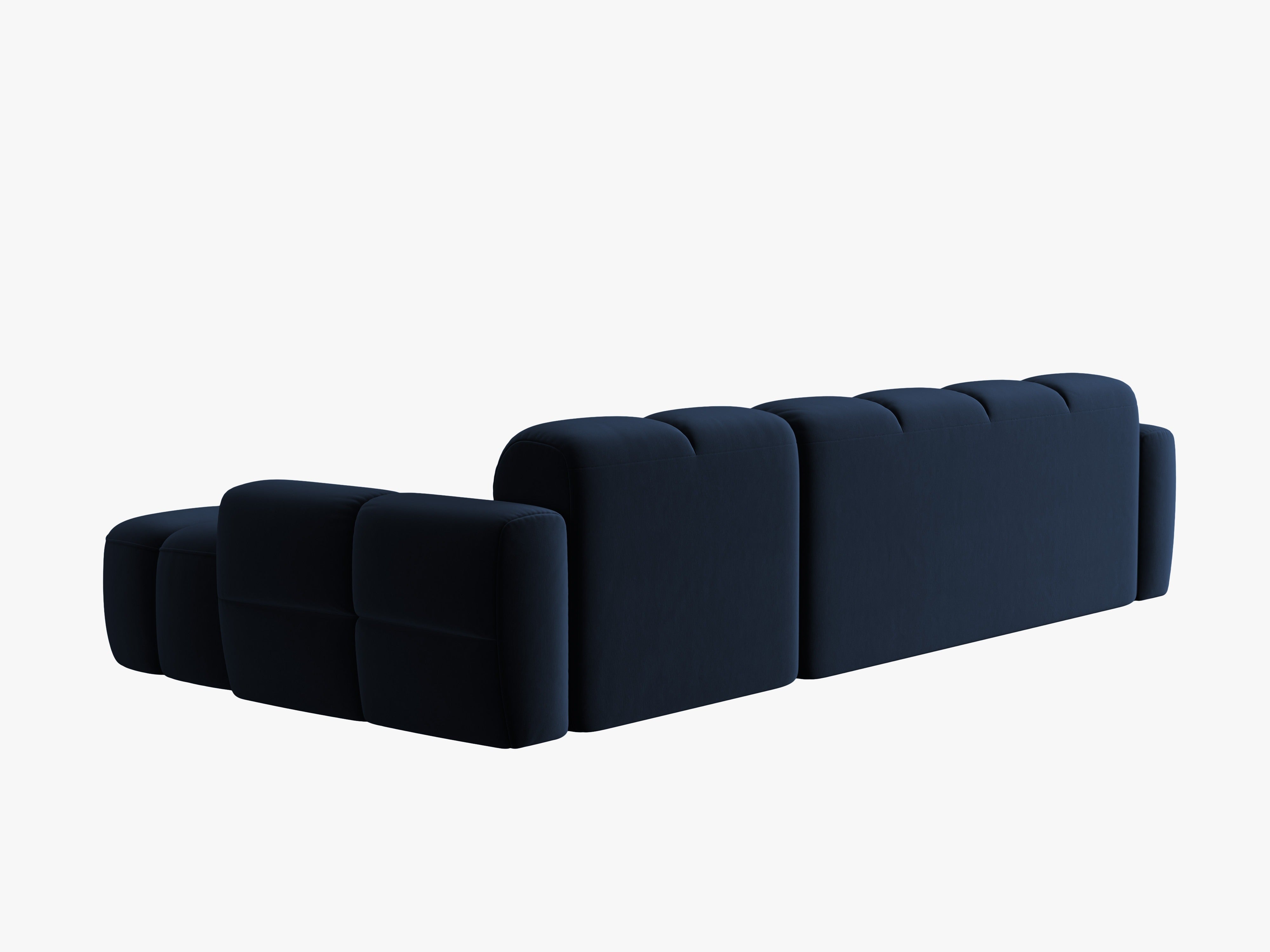 Right-facing velvet corner sofa LISA royal blue