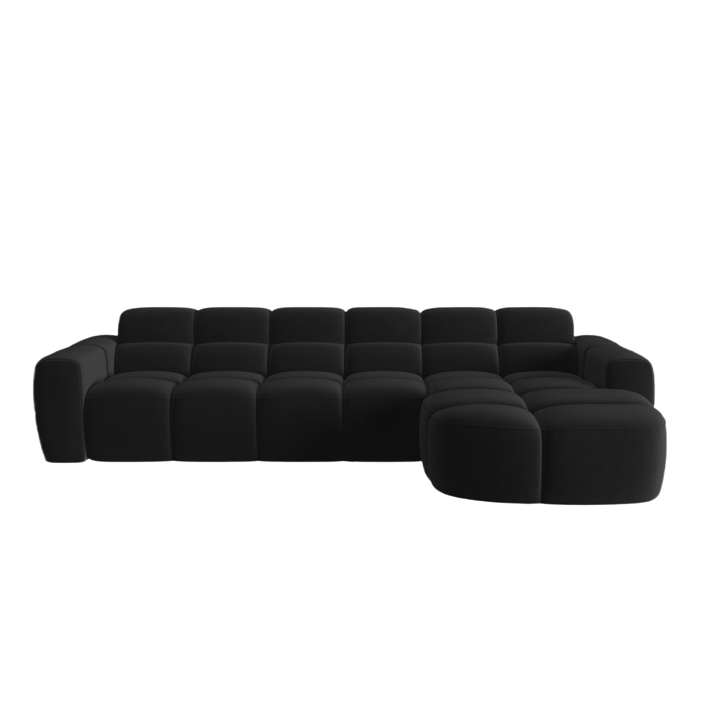 Right-facing velvet corner sofa LISA black