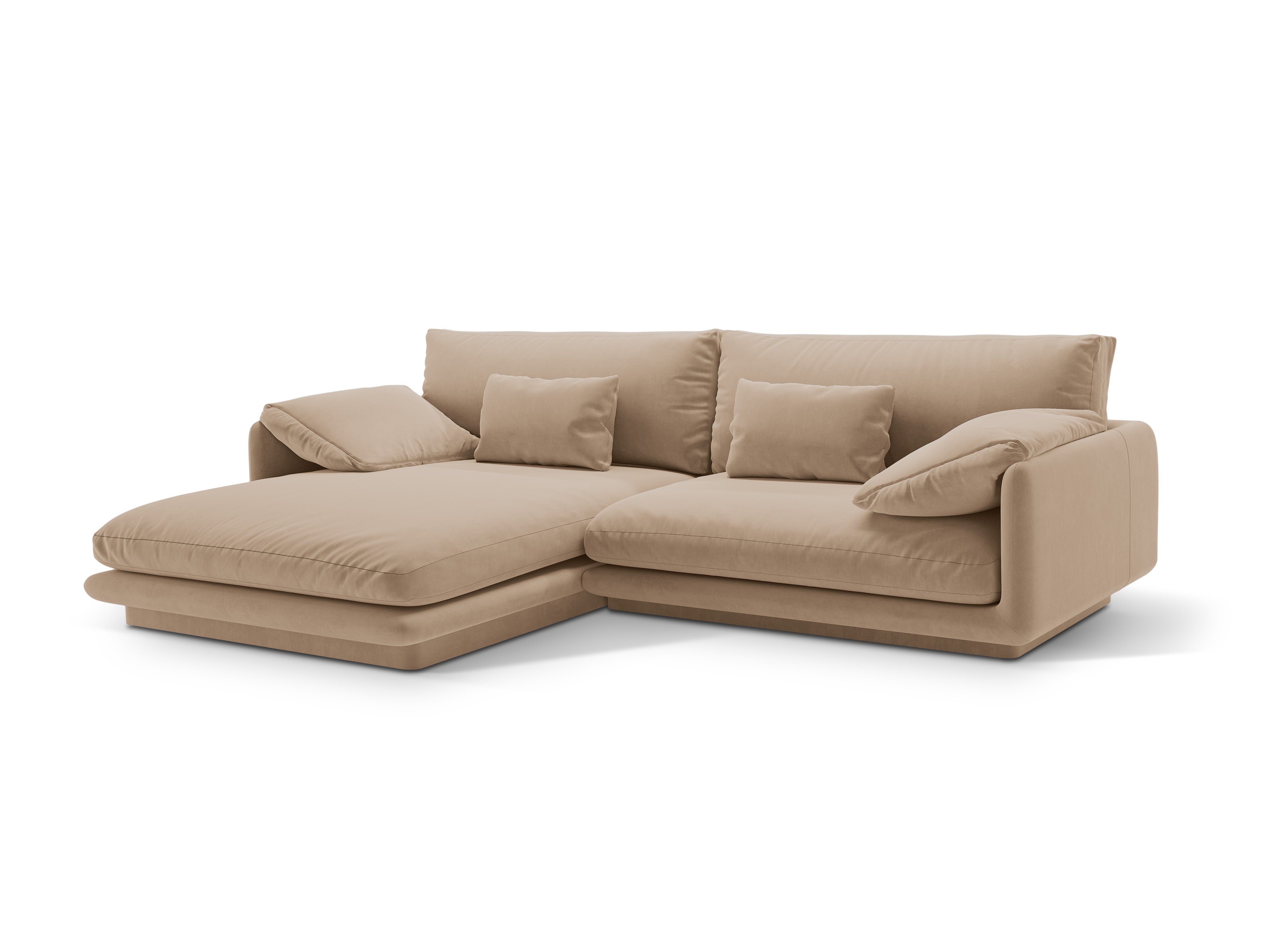 Velvet corner of 4-person left-sided sand torino