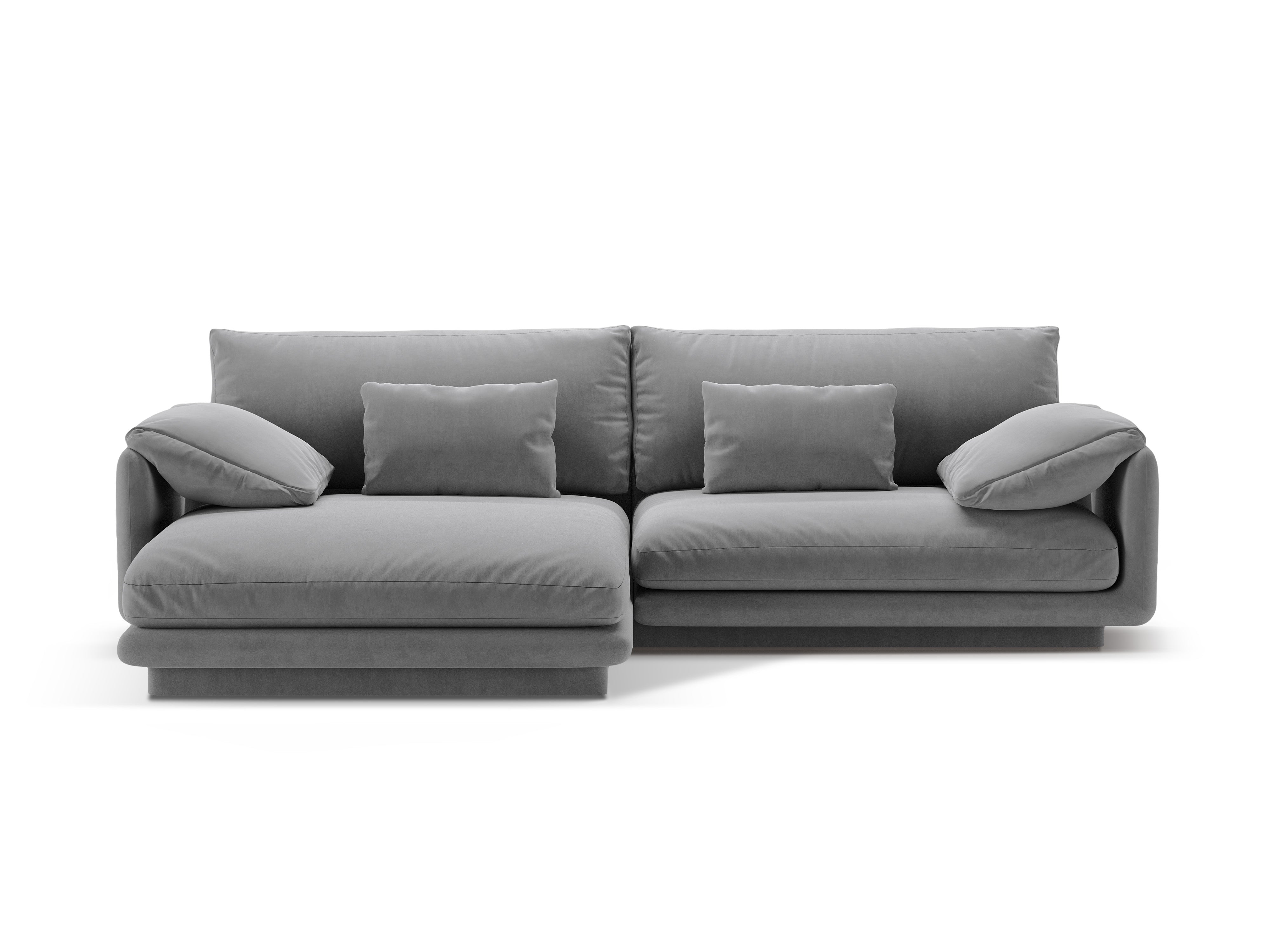 Velvet corner of 4-person left-sided Torino light gray