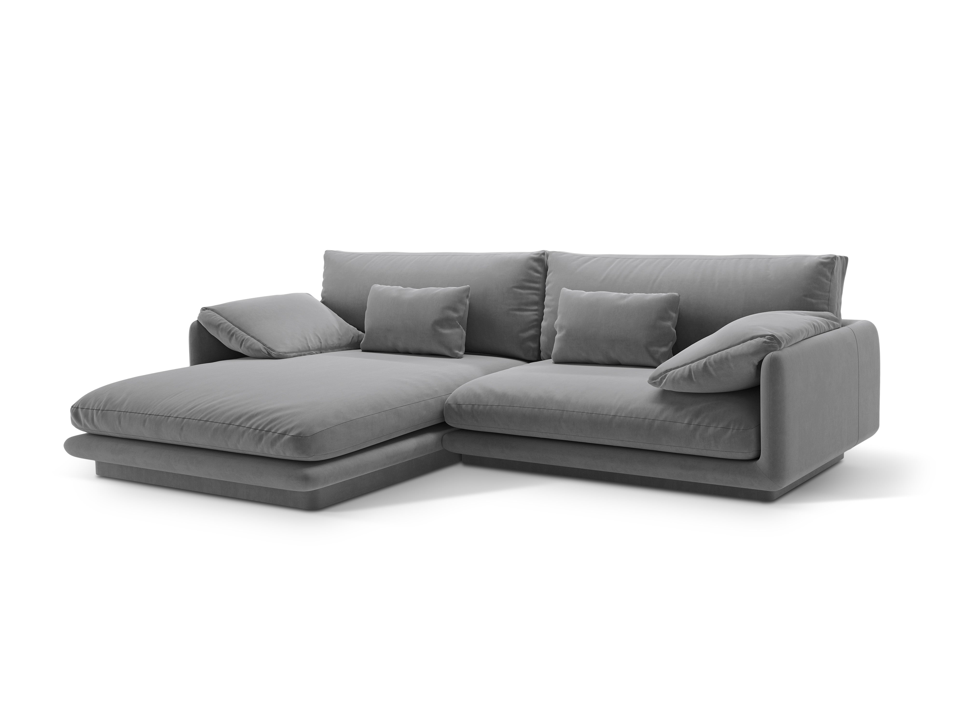 Velvet corner of 4-person left-sided Torino light gray