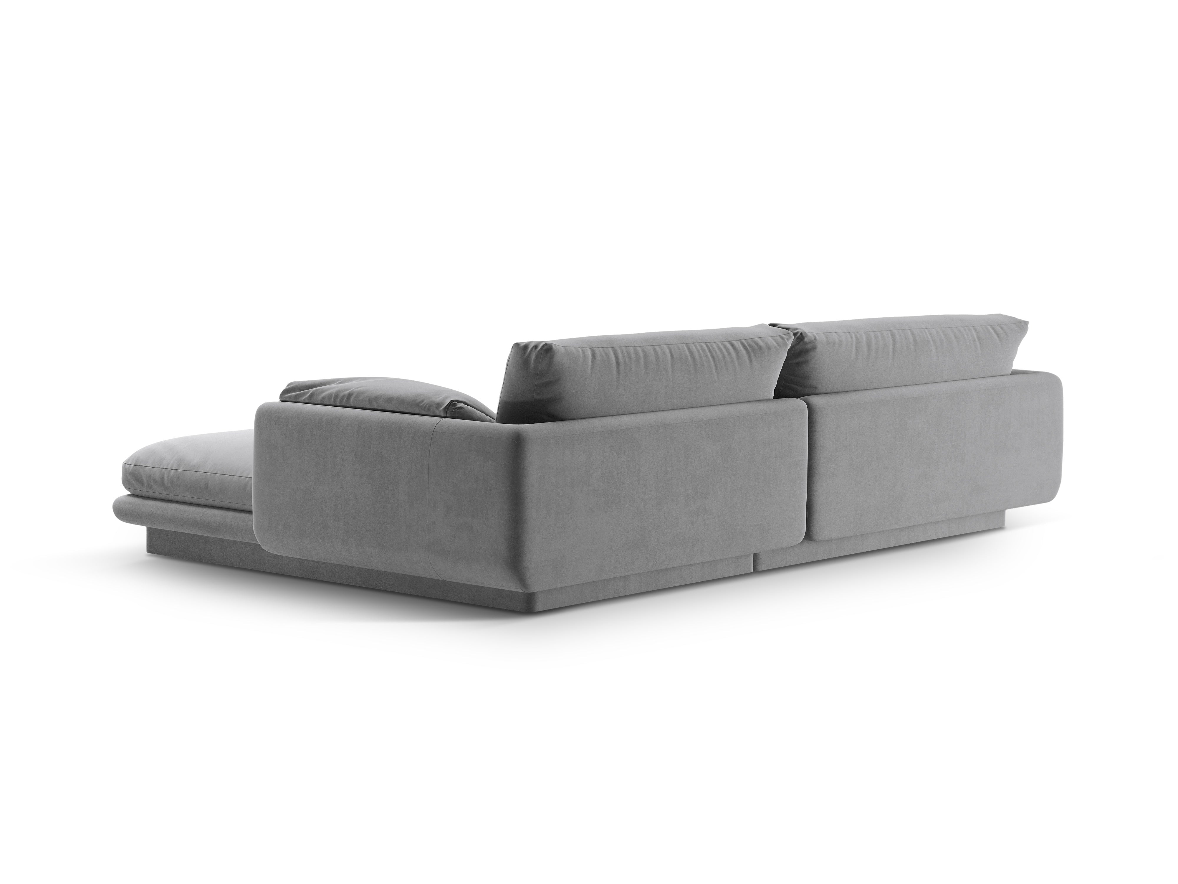 Velvet corner of 4-person left-sided Torino light gray