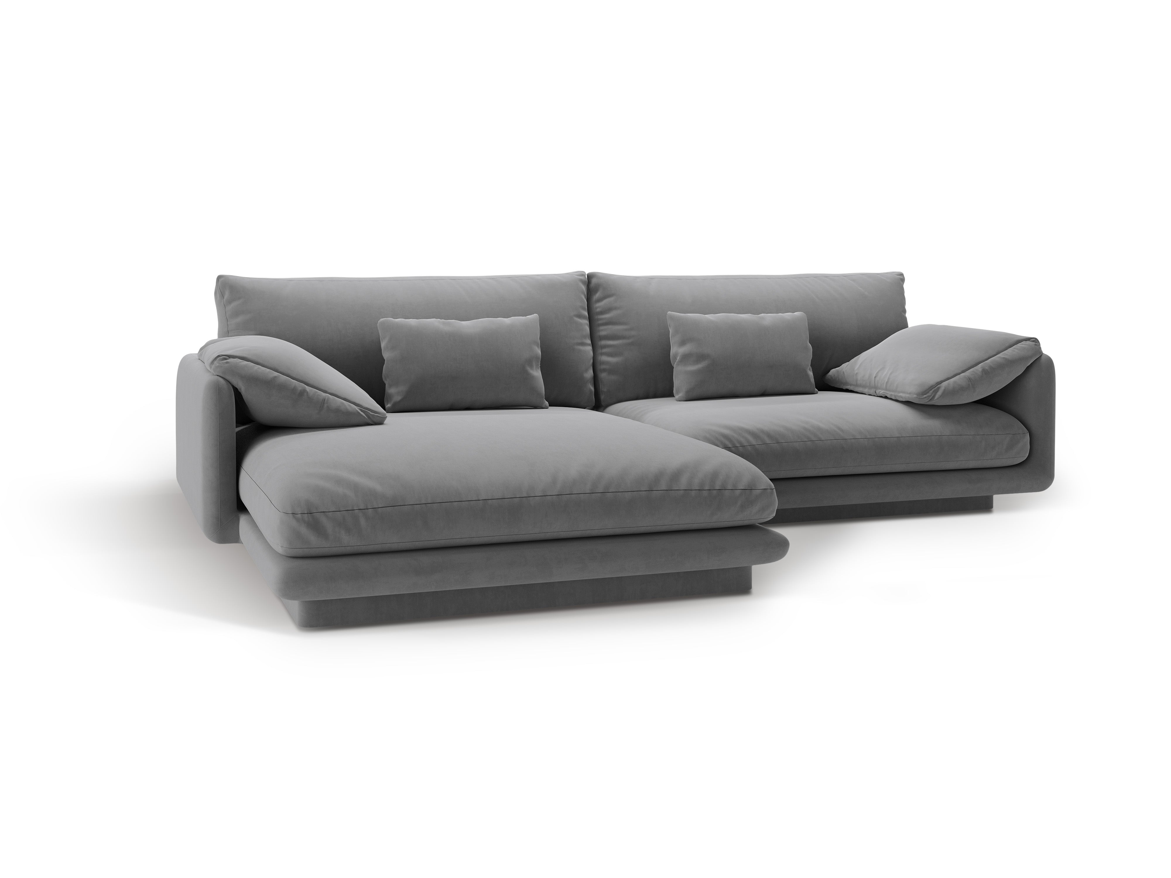 Velvet corner of 4-person left-sided Torino light gray