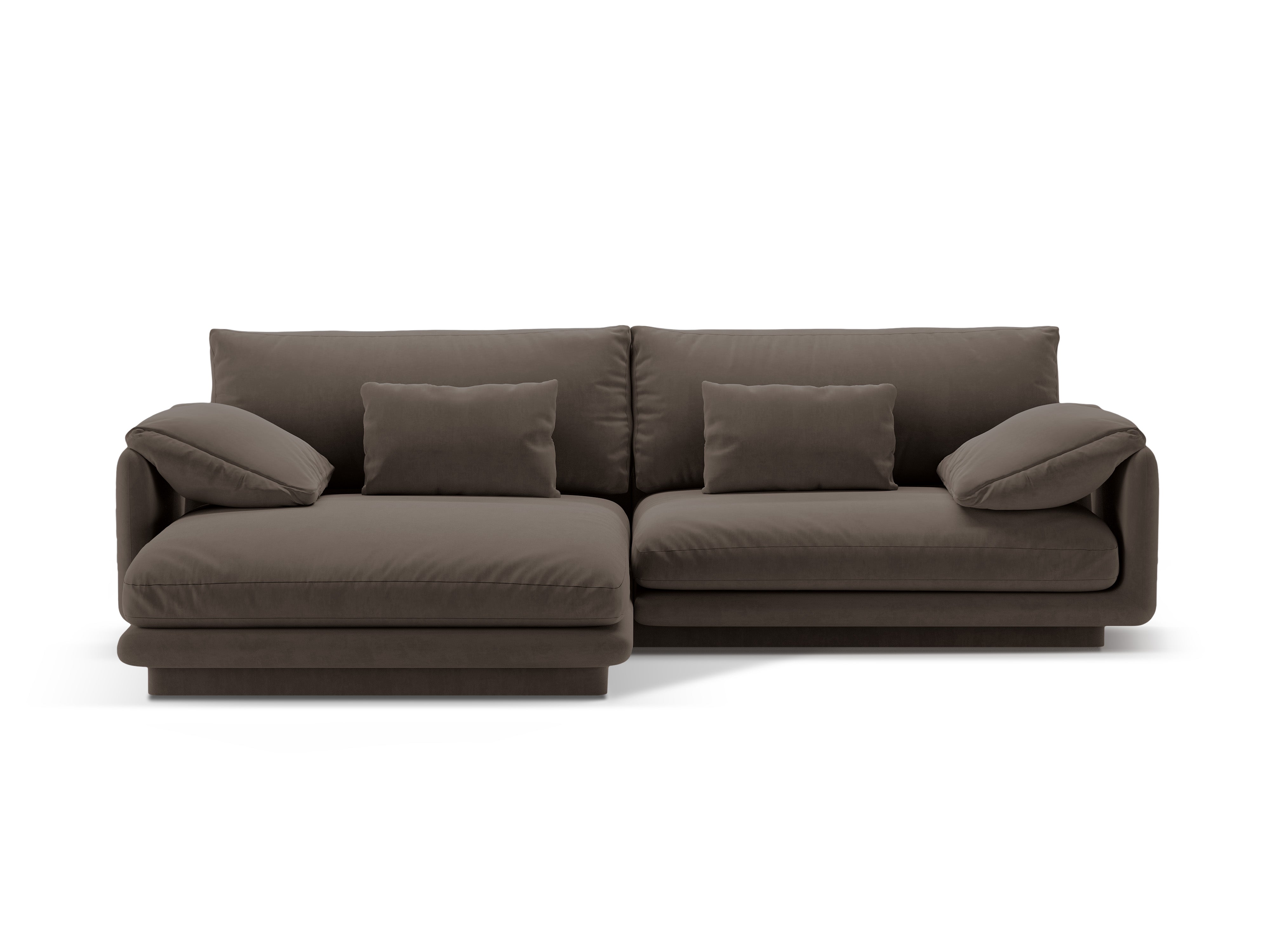 Velvet corner of 4-person left-sided Torino Heban brown