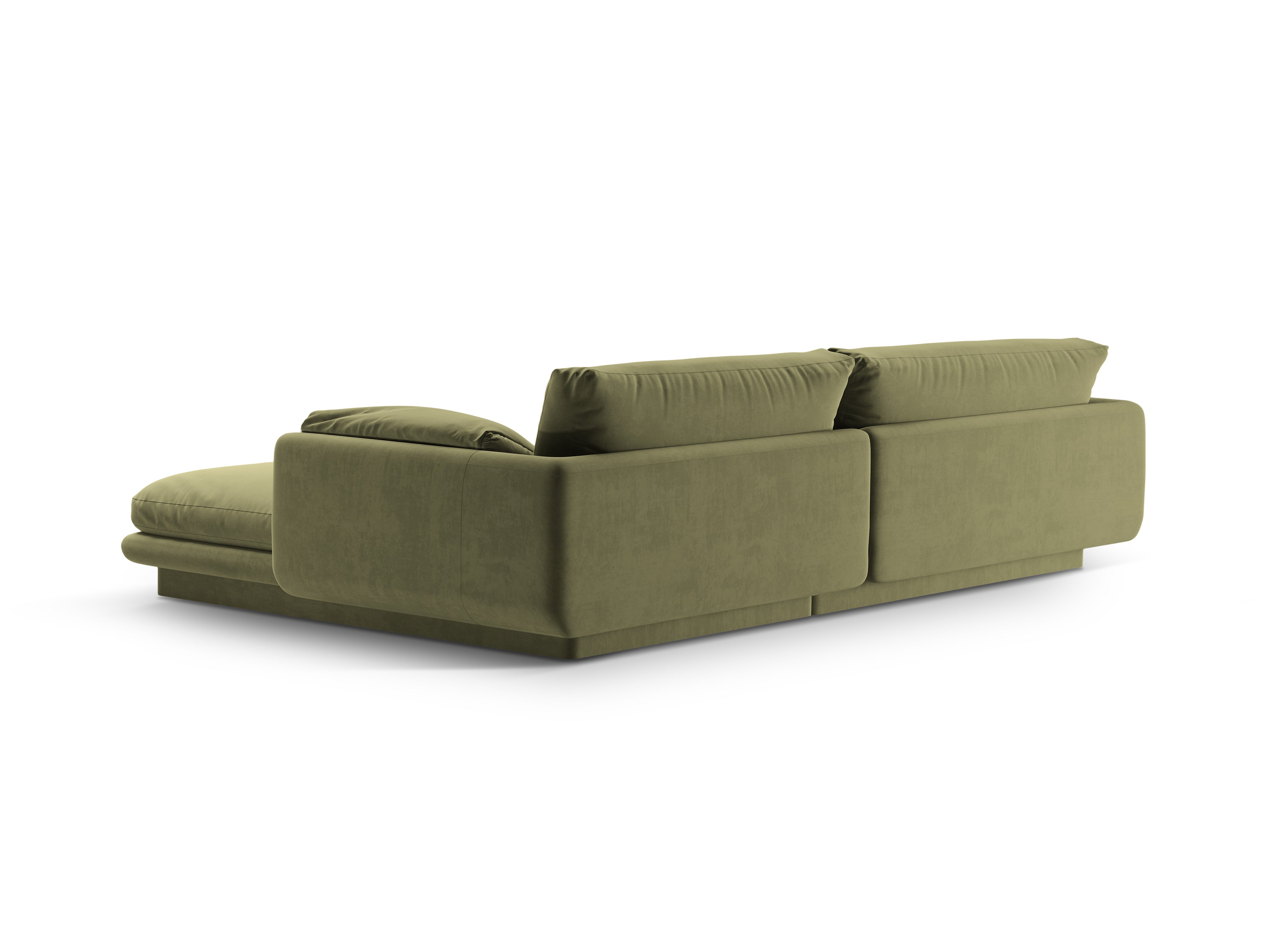 Velvet corner of 4-person left-sided torino light green