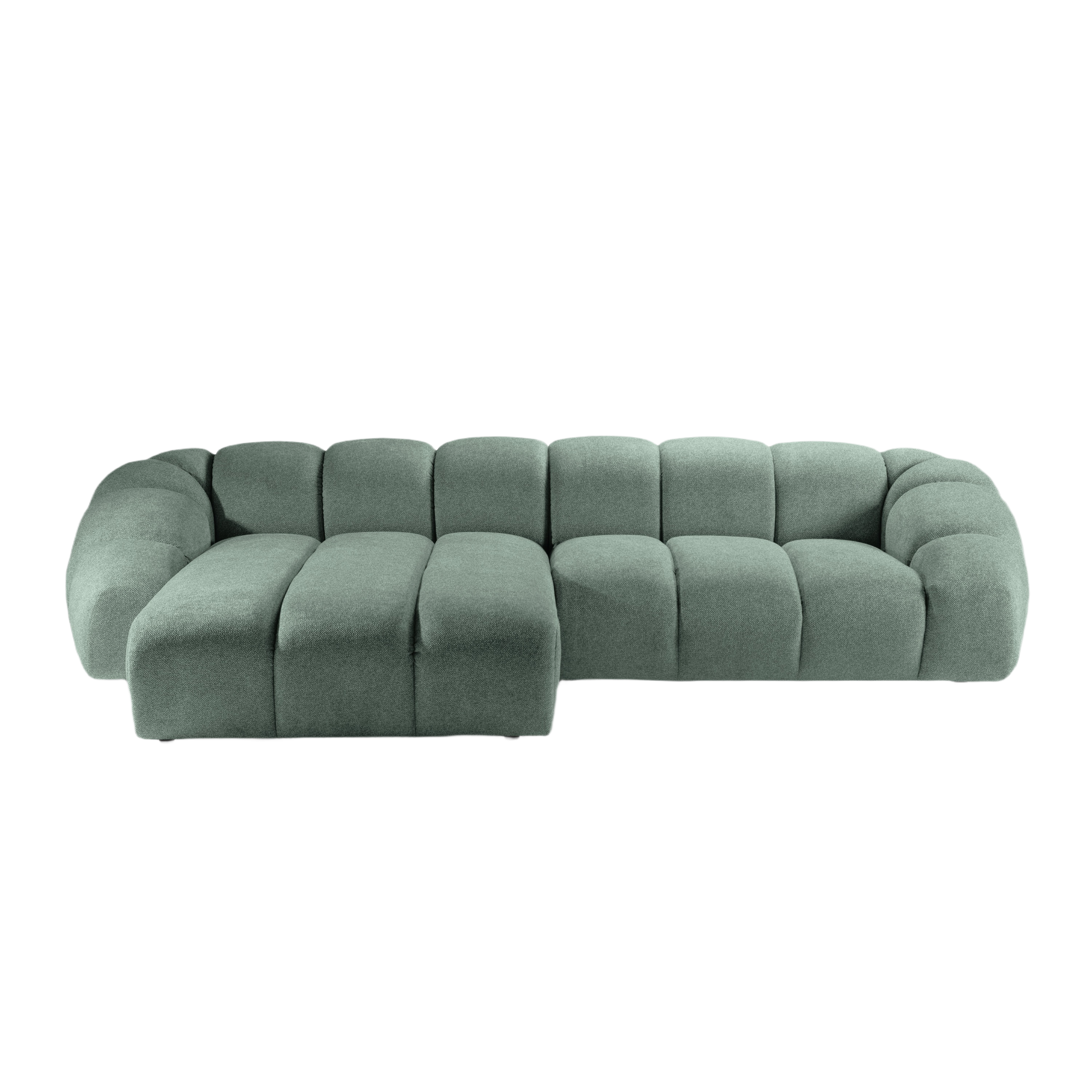 4-seater left-facing corner sofa DIANA mint chenille