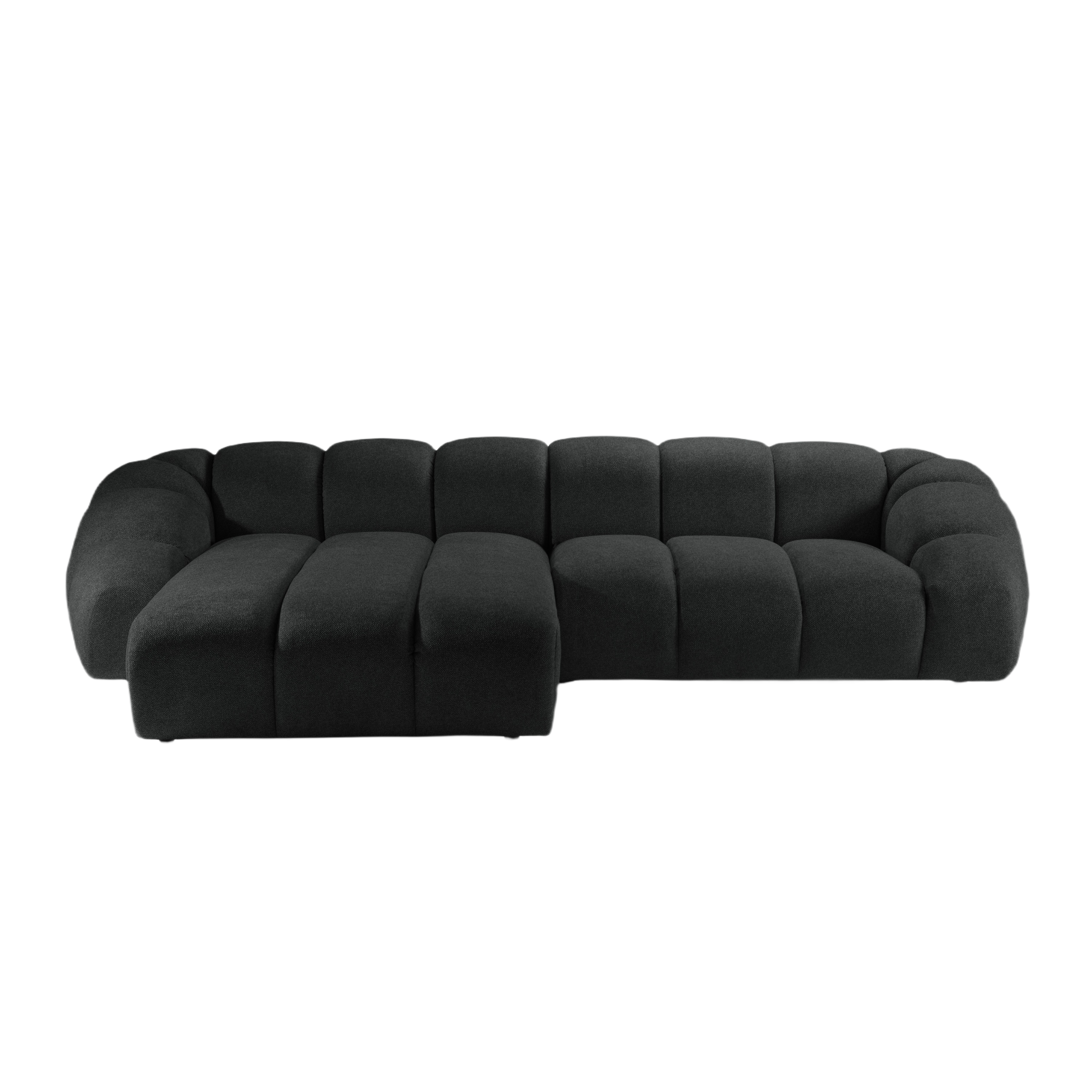 4-seater left-facing corner sofa DIANA in anthracite chenille