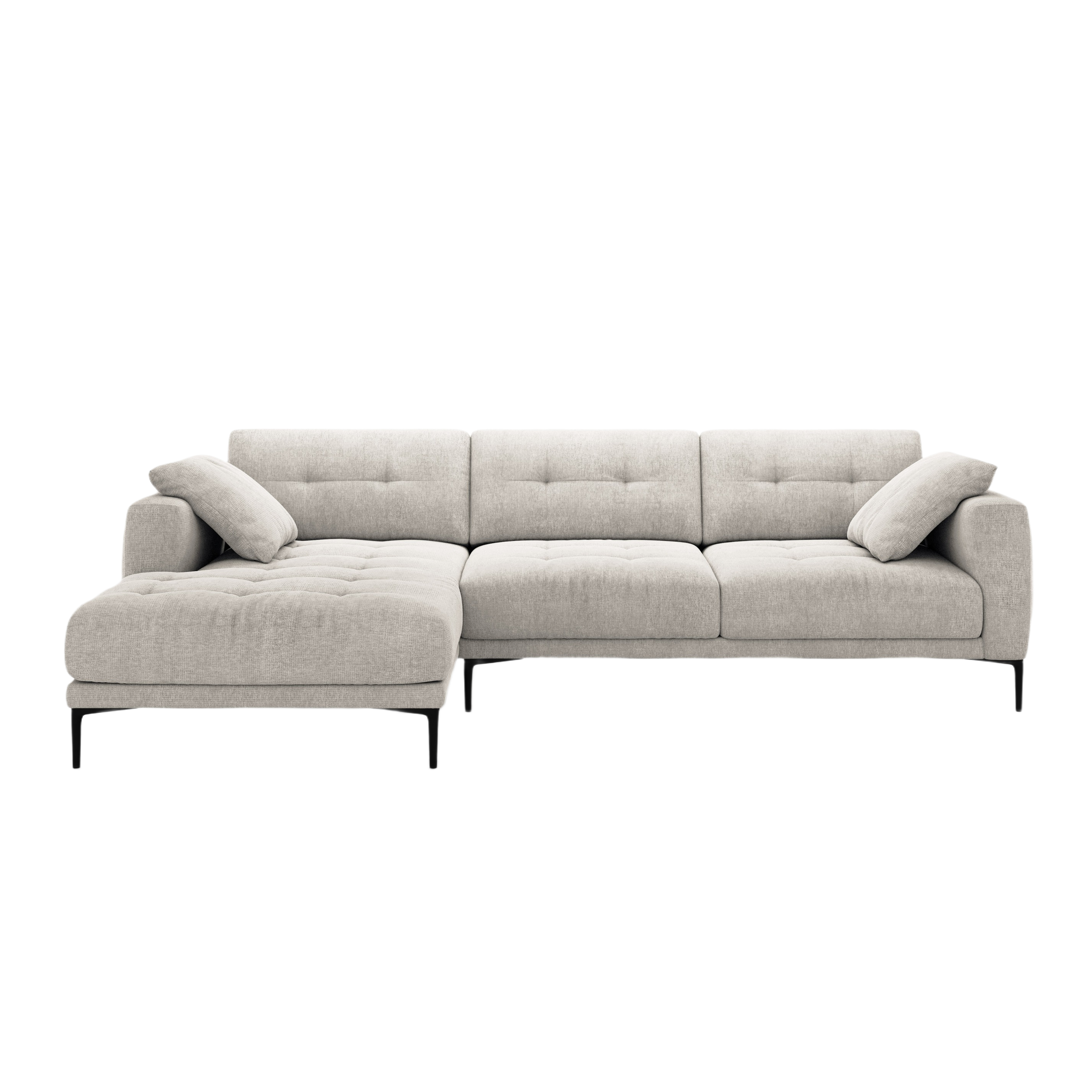 Left-sided corner sofa BEMY beige chenille