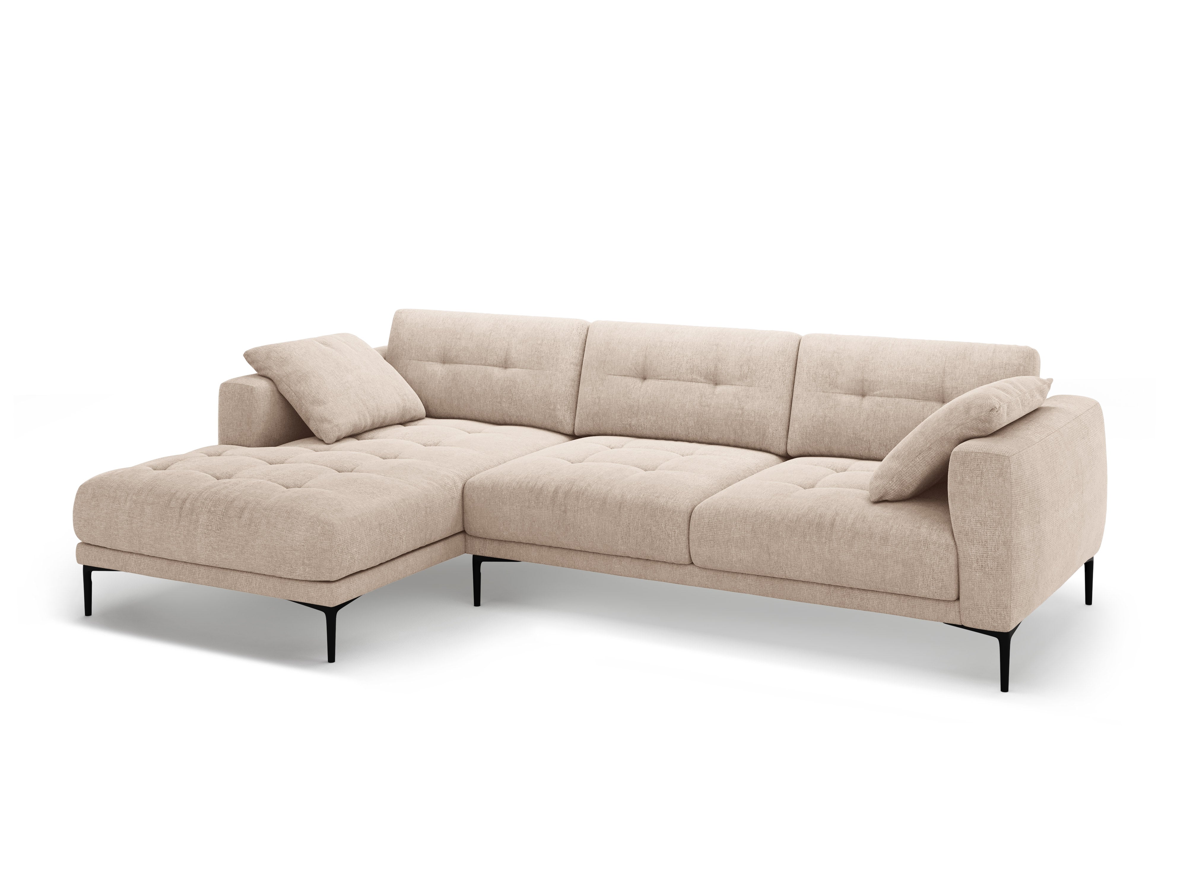 Left-sided corner sofa BEMY sandy chenille