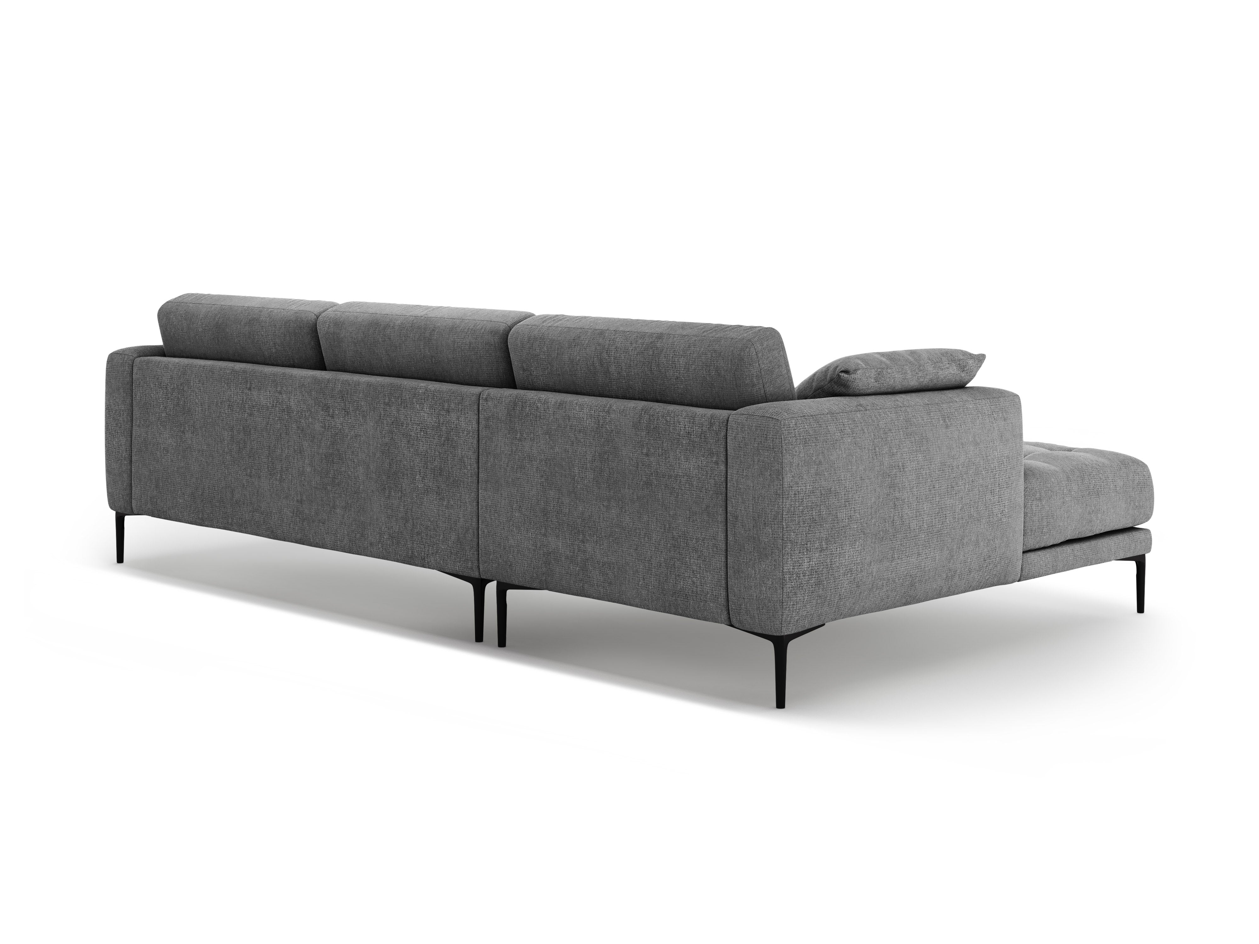 Left-sided corner sofa BEMY gray chenille