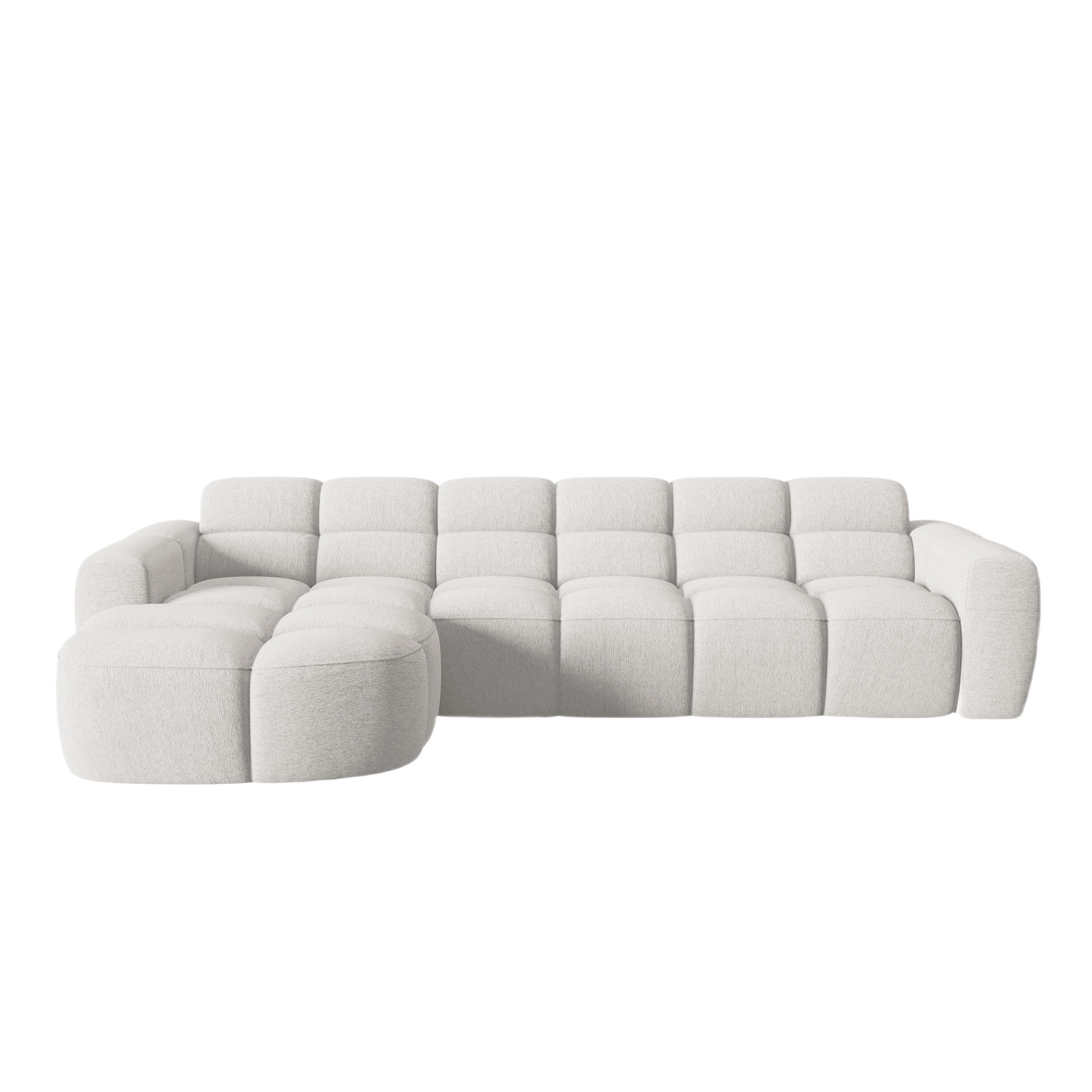 Left-sided corner sofa LISA light gray chenille