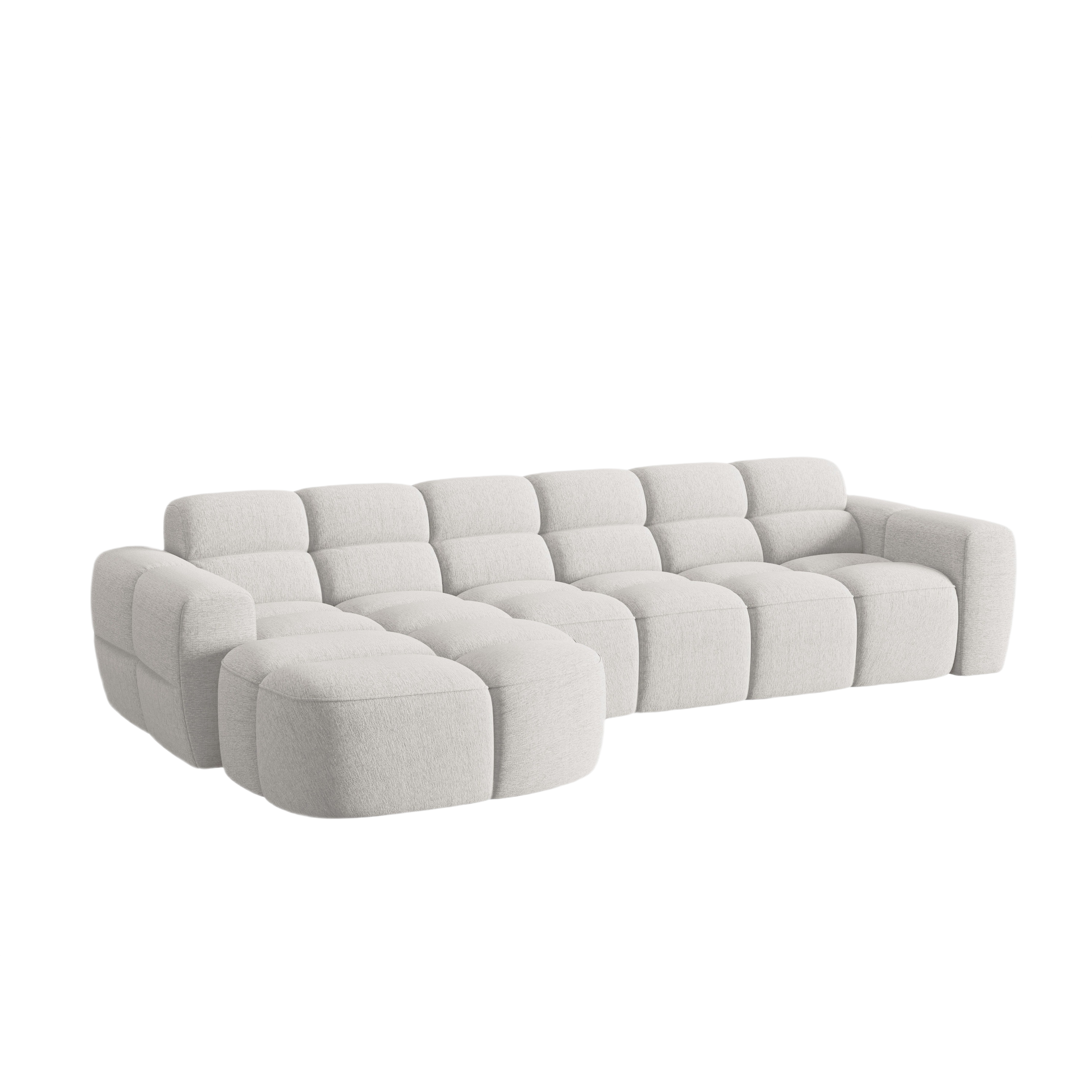 Left-sided corner sofa LISA light gray chenille