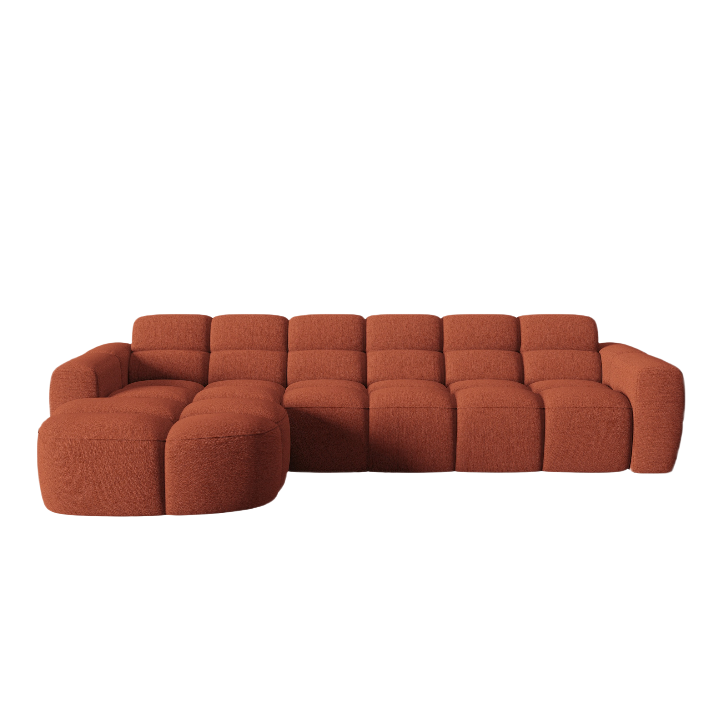 Left-sided corner sofa LISA terracotta chenille