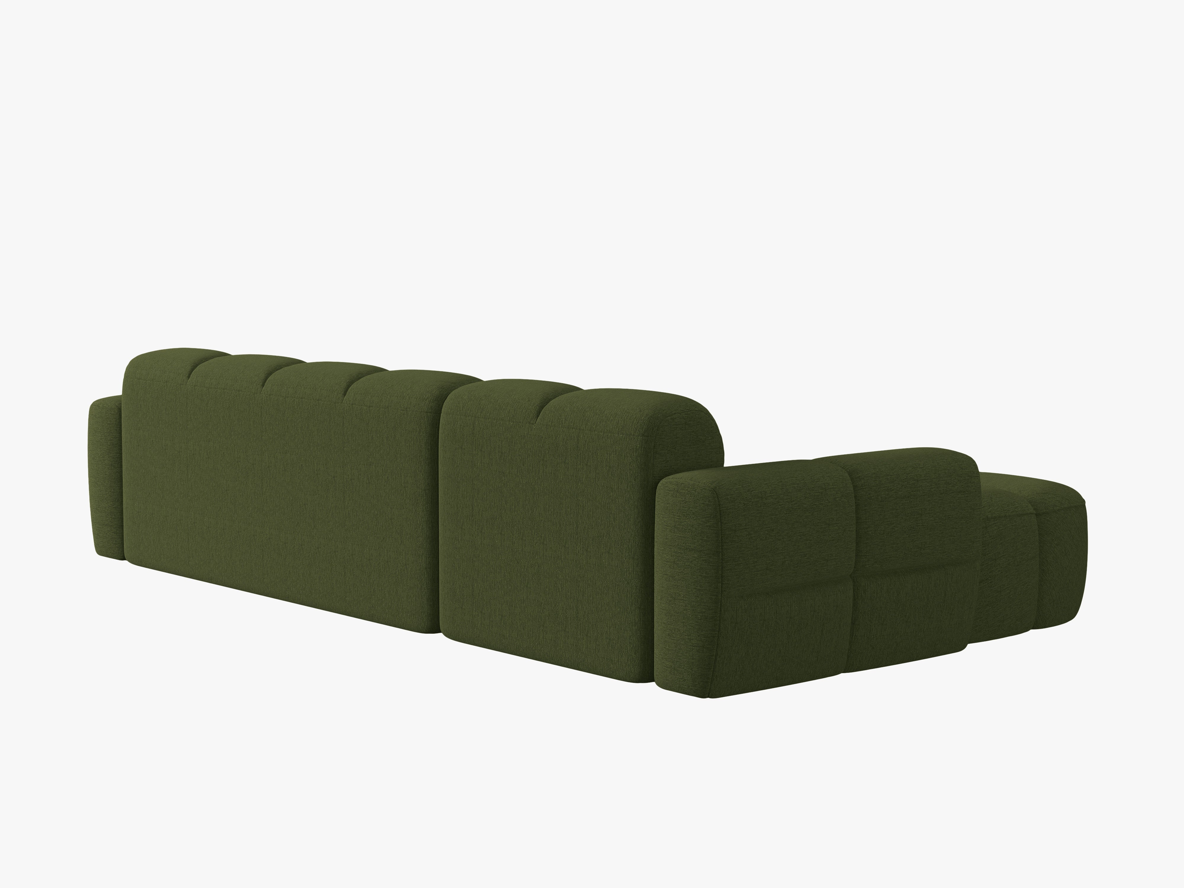 Left-sided corner sofa LISA green chenille
