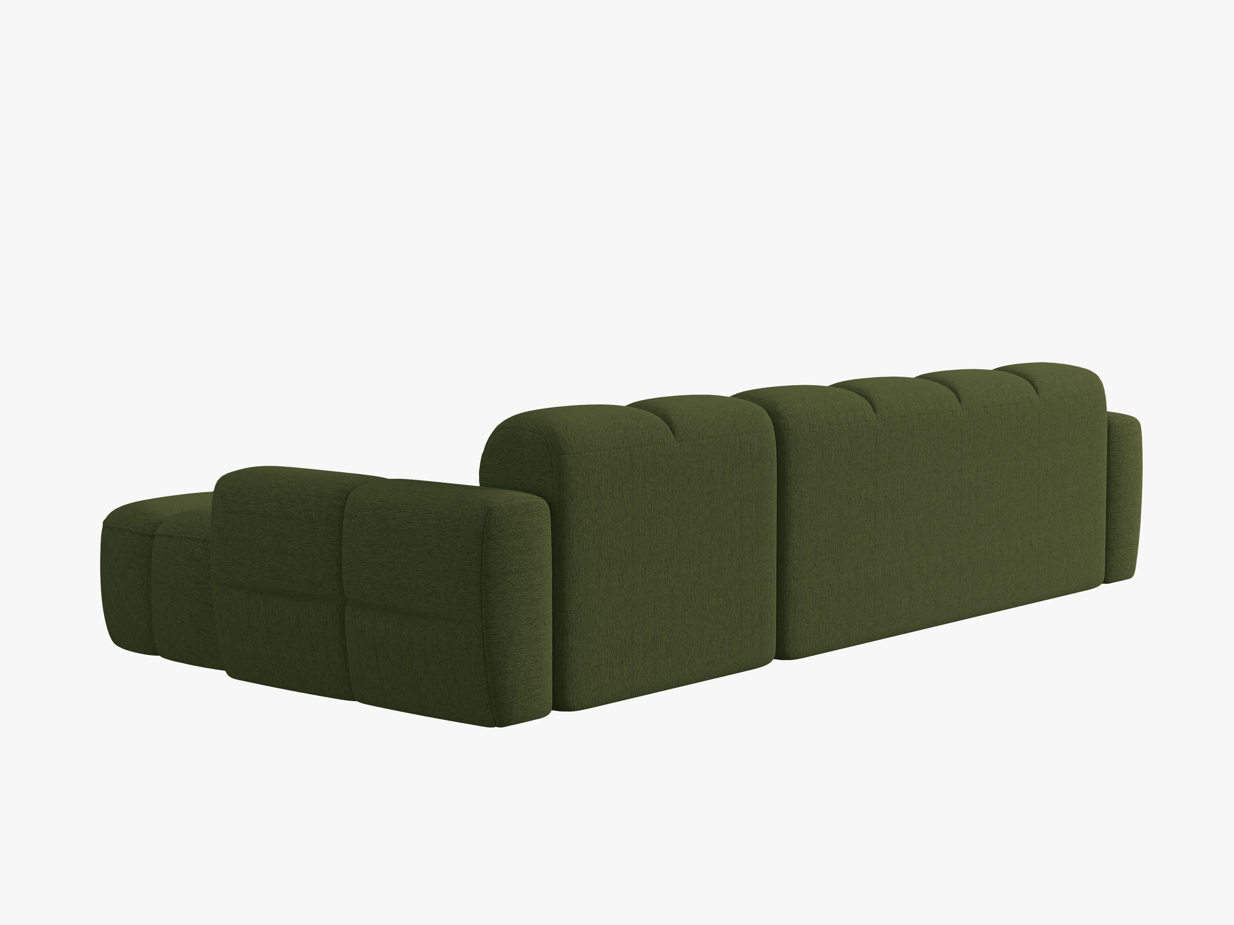 Right-sided corner sofa LISA green chenille