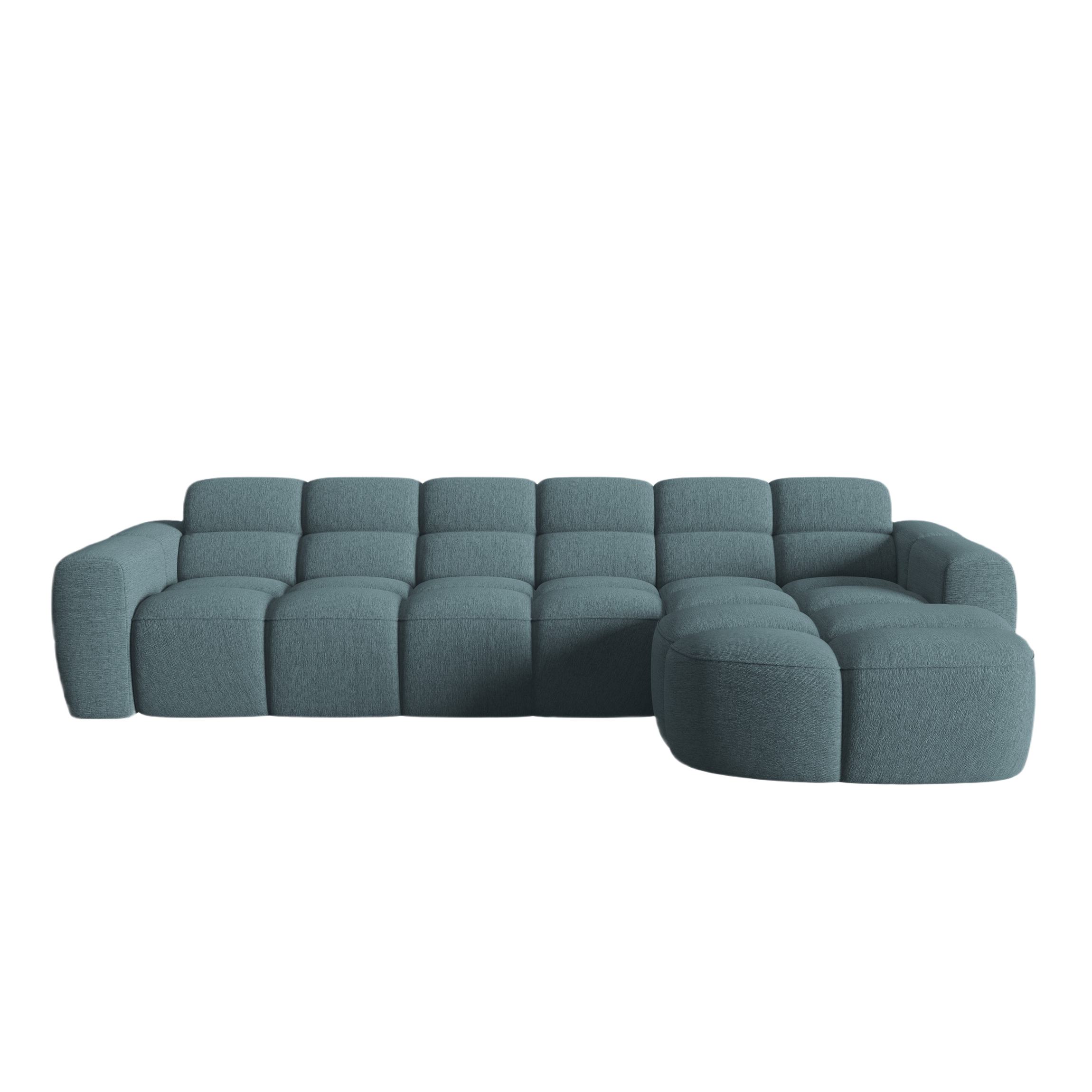 Right-hand corner sofa LISA light blue chenille