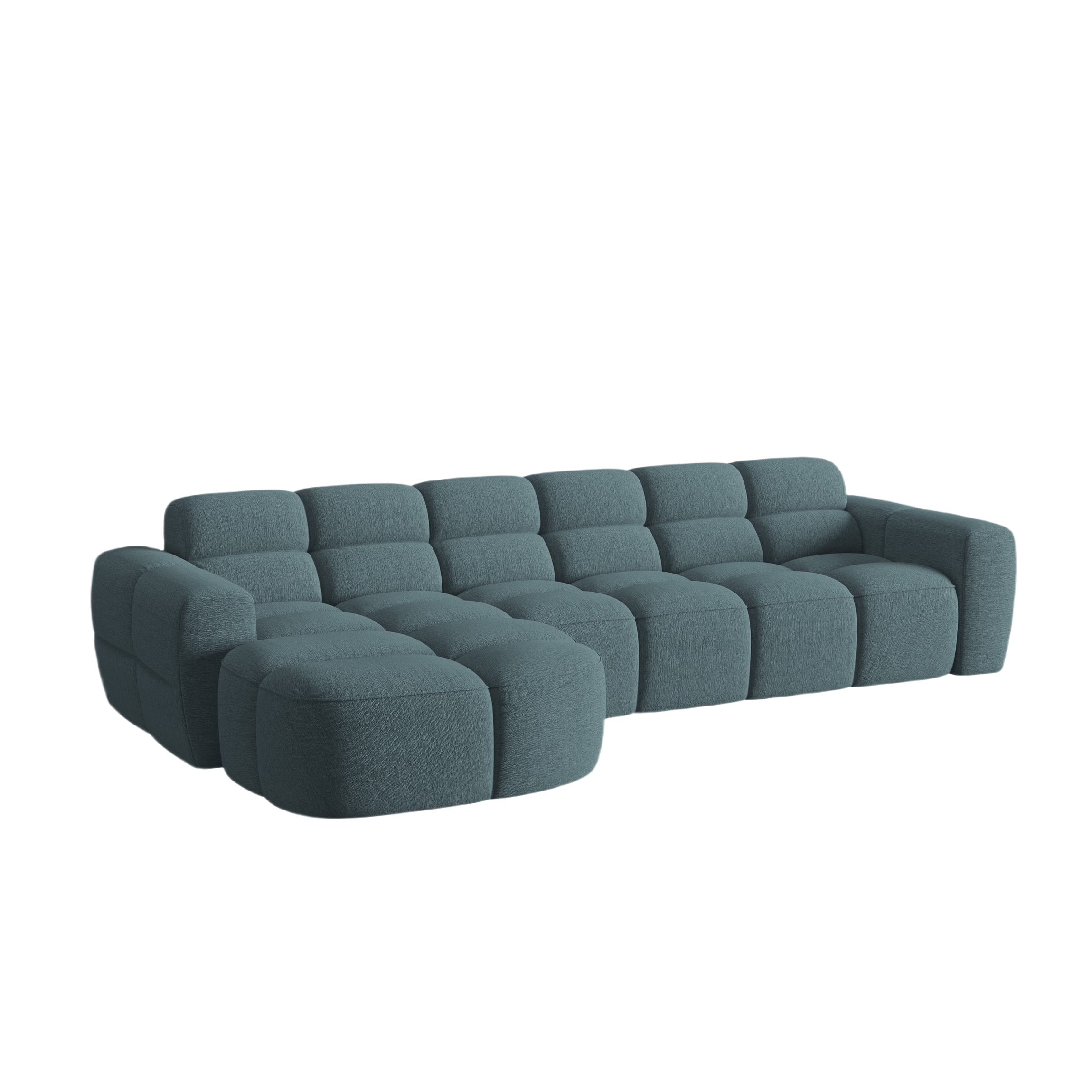 Left-sided corner sofa LISA light blue chenille