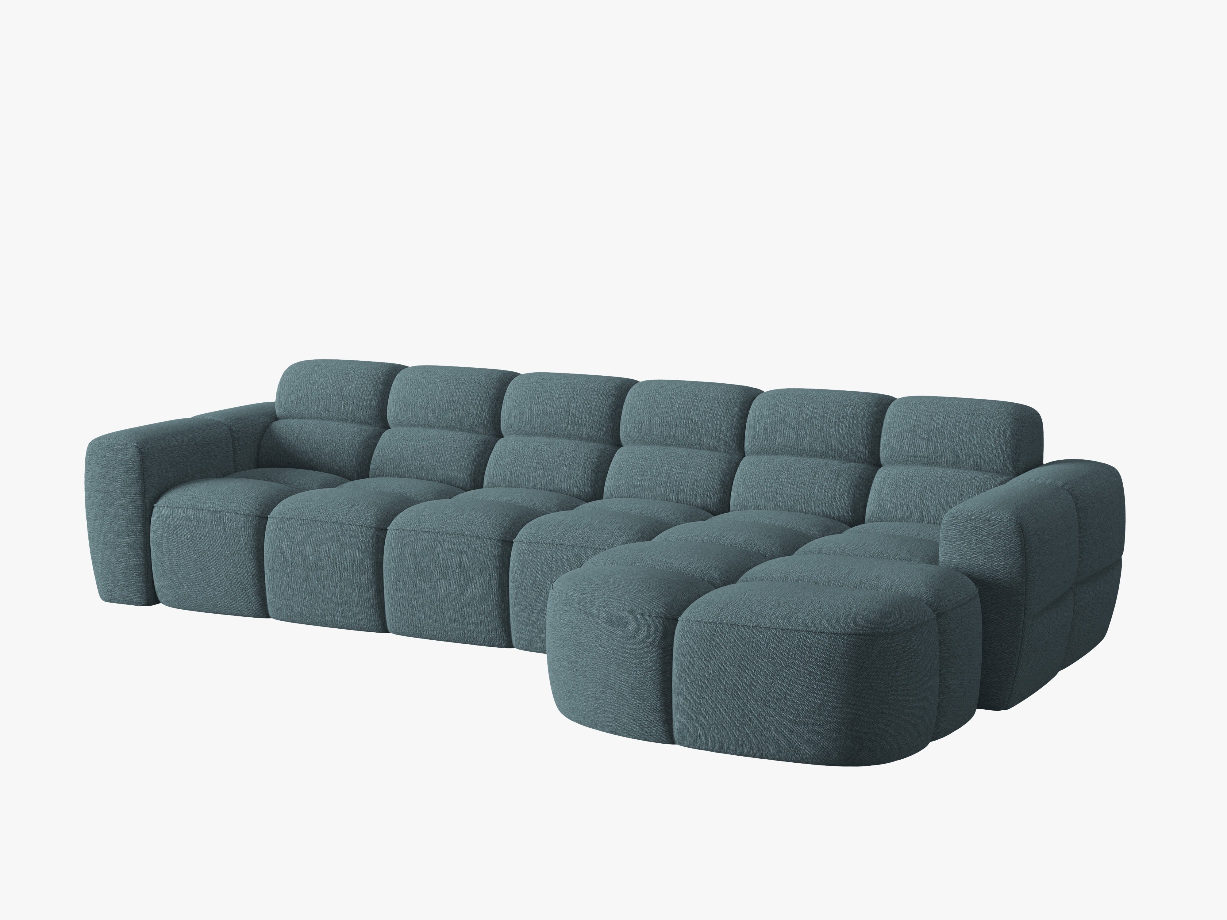 Right-hand corner sofa LISA light blue chenille