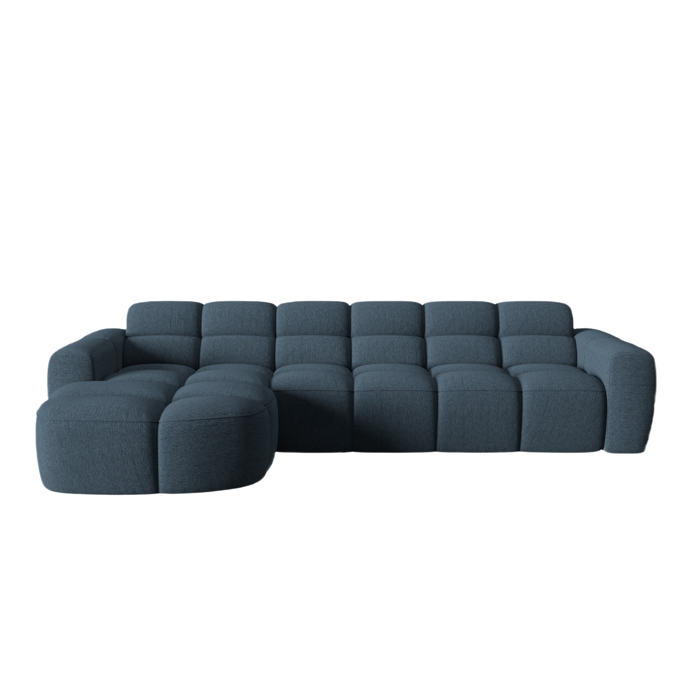 Left-sided corner sofa LISA dark blue chenille